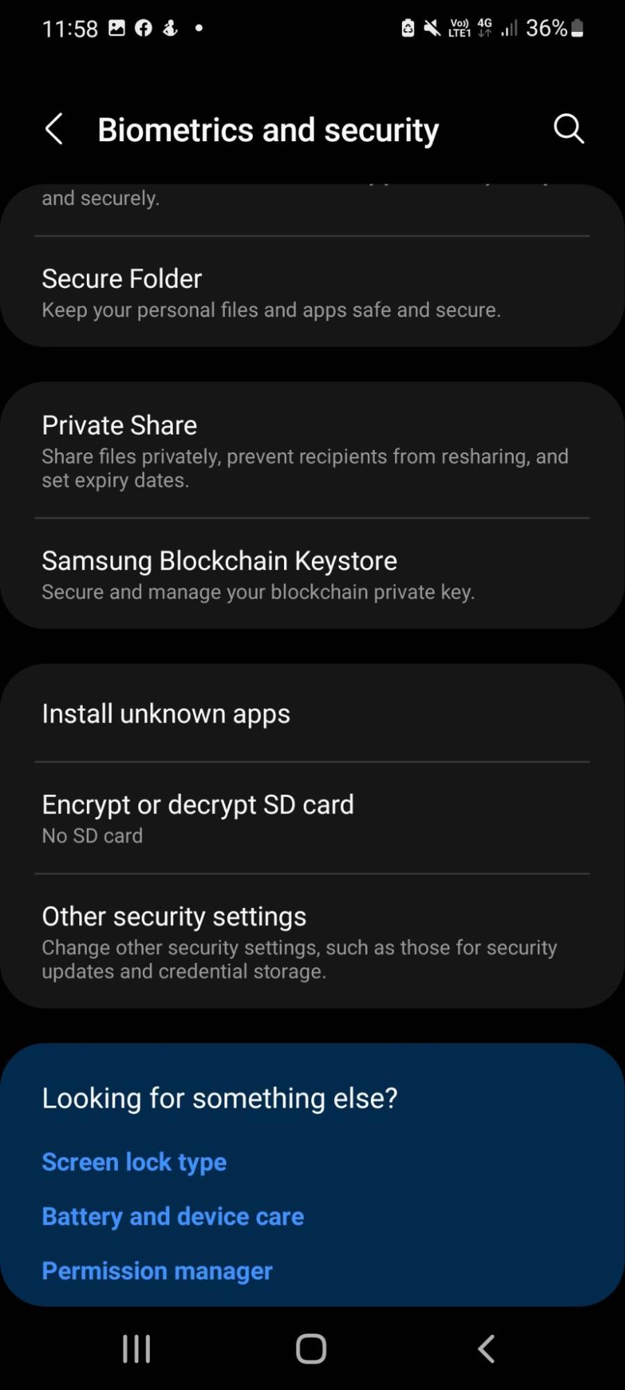 Select Other security settings Select Other security settings