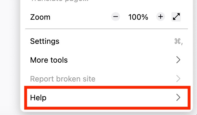 A screenshot of Firefox's settings drop-down menu showing how to access the Help section and remove malware from Mac. A screenshot of Firefox's settings drop-down menu showing how to access the Help section and remove malware from Mac.