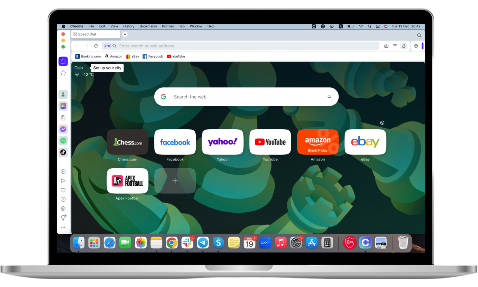 Opera interface on a Mac. Opera interface on a Mac.