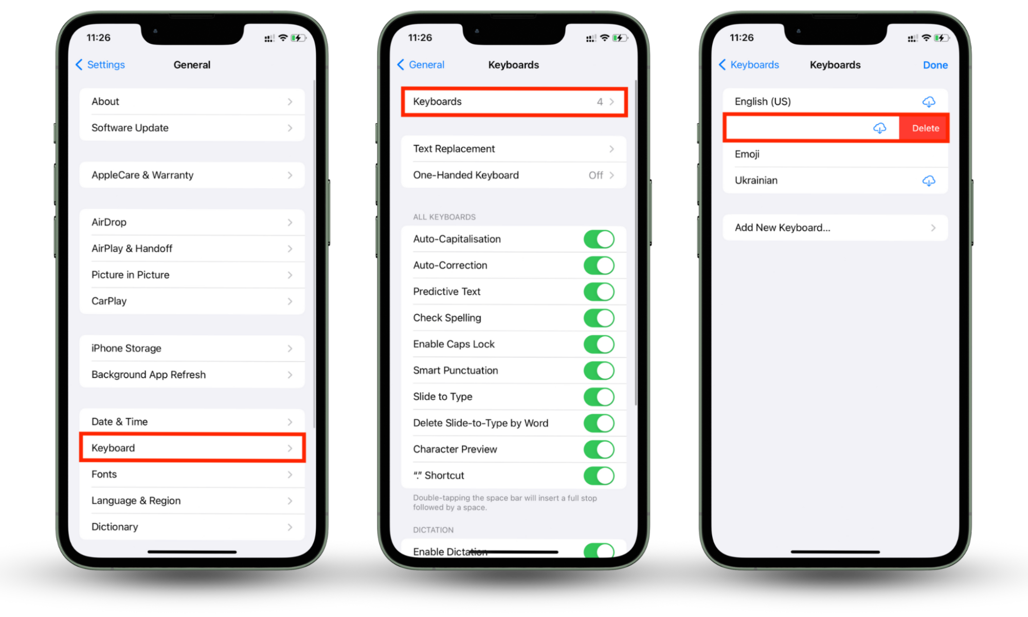 These screenshots instruct how to find stalkerware on iPhone by checking for special keyboards. These screenshots instruct how to find stalkerware on iPhone by checking for special keyboards.