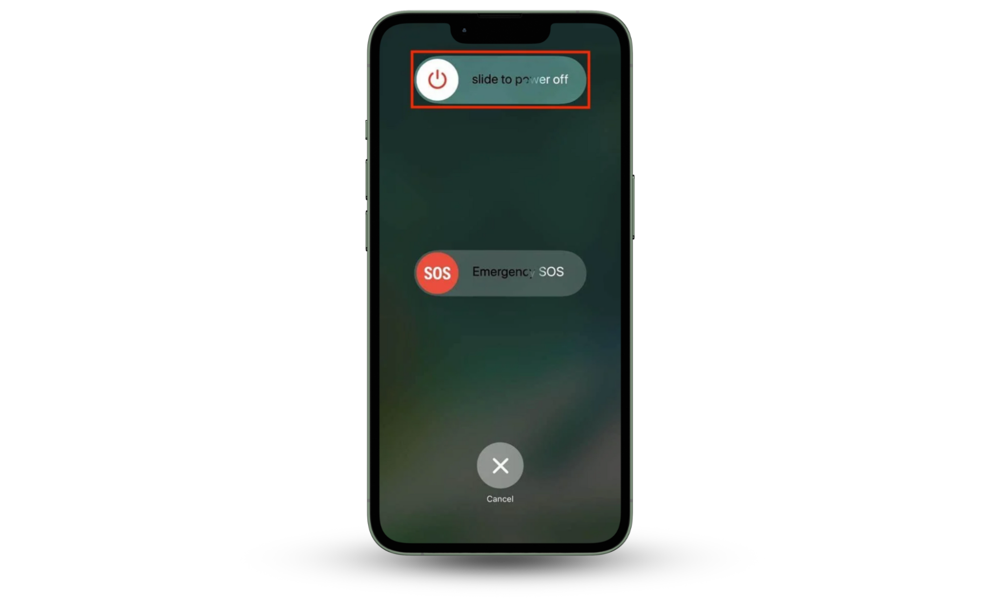 The shutdown screen on iPhone displays the slide to power off the slider. Swipe this to turn off your iPhone, which will freeze Find My iPhone location updates. The shutdown screen on iPhone displays the slide to power off the slider. Swipe this to turn off your iPhone, which will freeze Find My iPhone location updates.