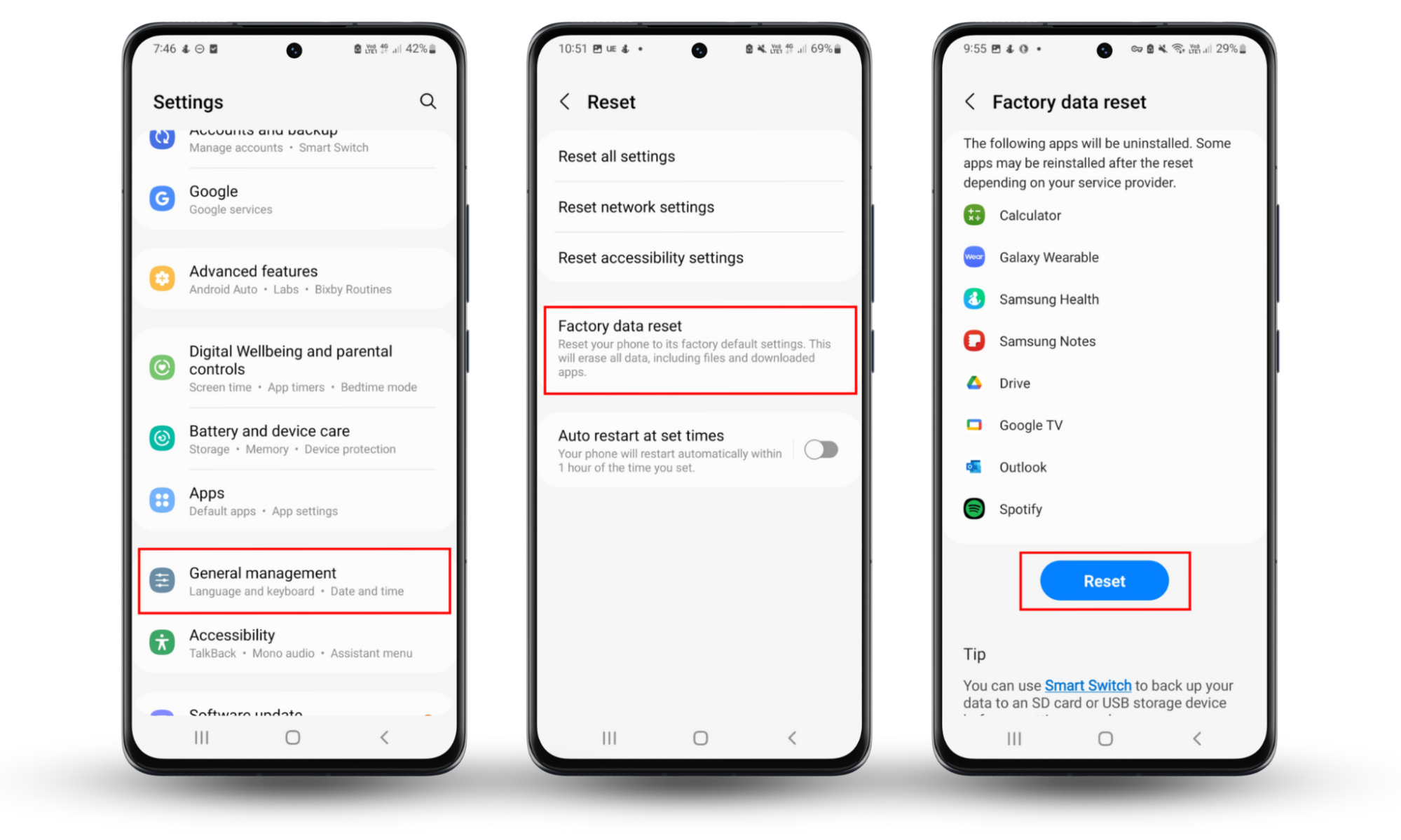 If you want to detect and remove the remote access apps on an Android, factory reset your Android. Open Settings and tap General management, choose Press Factory data reset, then press Reset. If you want to detect and remove the remote access apps on an Android, factory reset your Android. Open Settings and tap General management, choose Press Factory data reset, then press Reset.