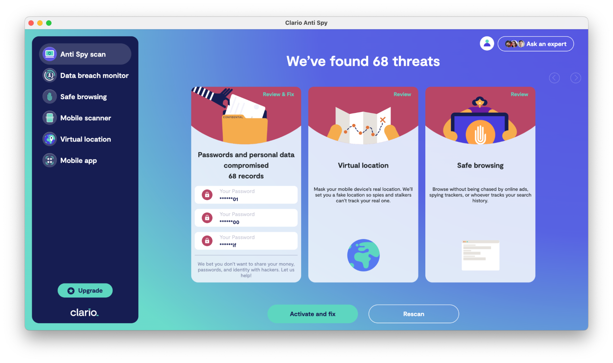 How to eliminate security threats on your Windows device with Clario AntiSpy. How to eliminate security threats on your Windows device with Clario AntiSpy.