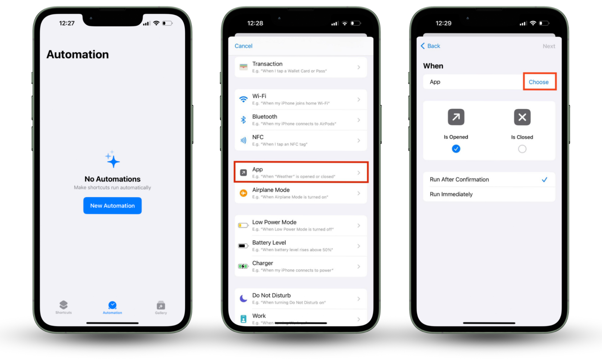 Automation is set up in the Shortcut app on iPhone with the app and Choose highlighted. Lock apps on your iPhone to keep your privacy intact. Automation is set up in the Shortcut app on iPhone with the app and Choose highlighted. Lock apps on your iPhone to keep your privacy intact.