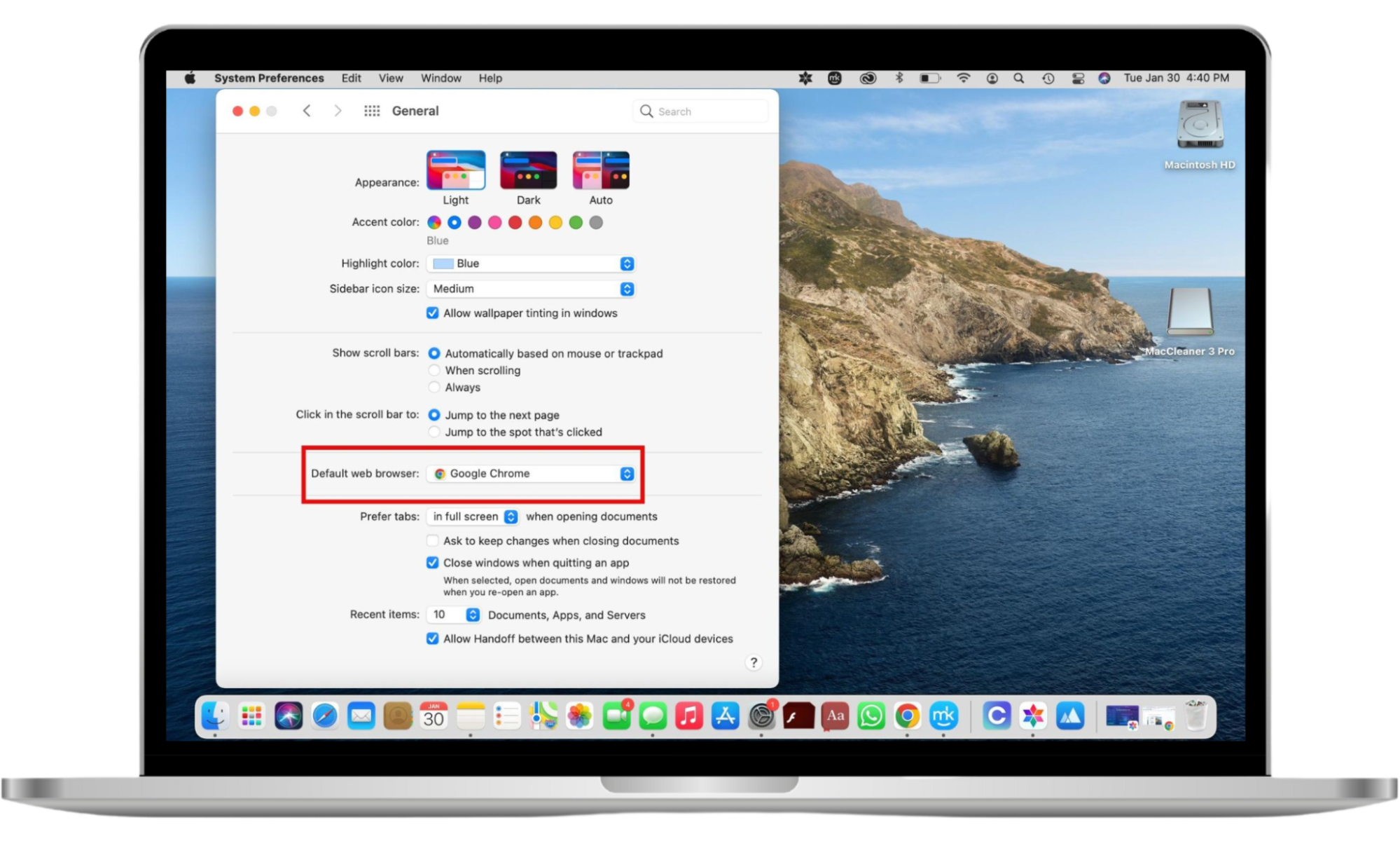 To switch the default browser on macOS, go to the Apple menu > System Preferences > General > Default web browser. To switch the default browser on macOS, go to the Apple menu > System Preferences > General > Default web browser.