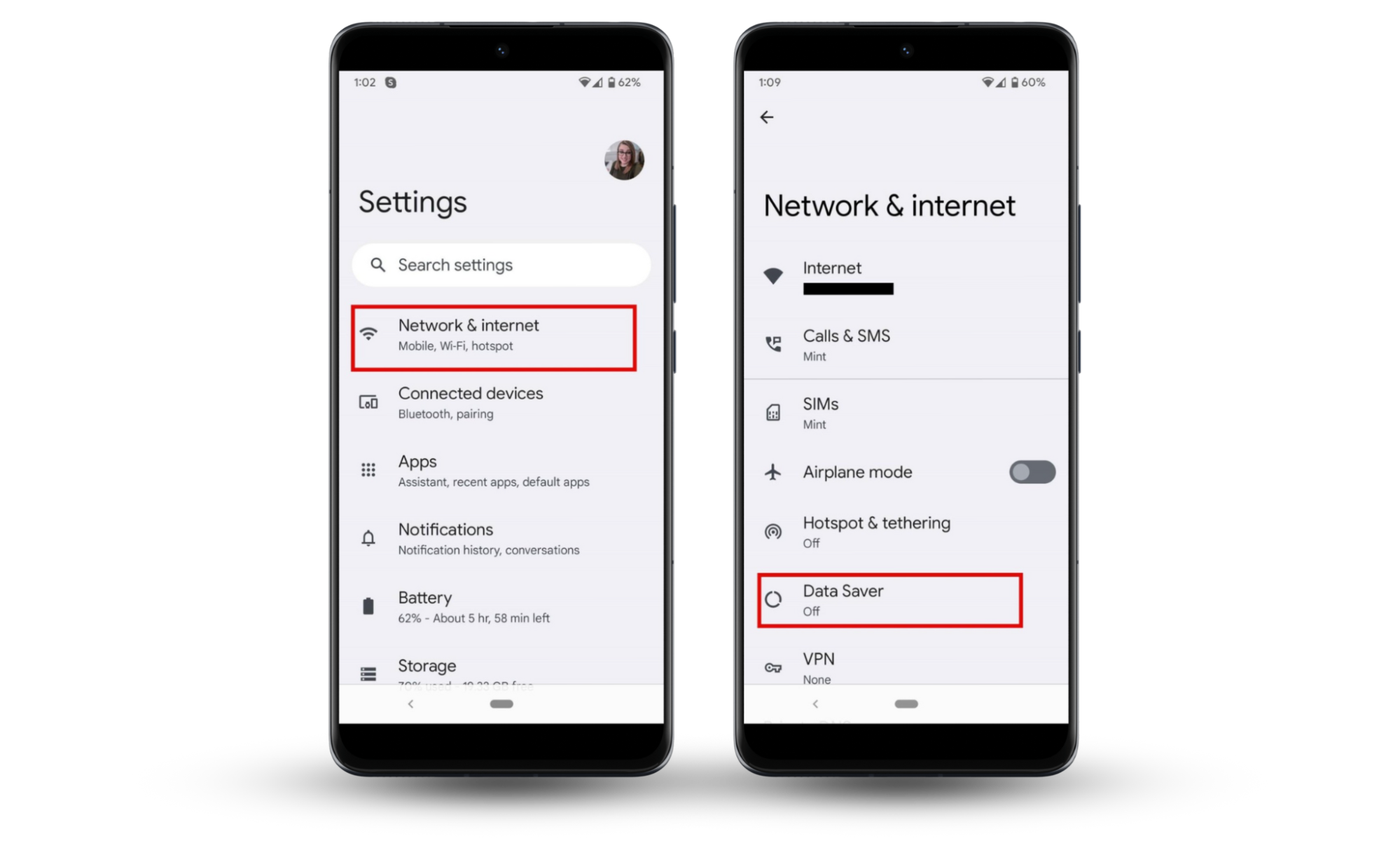If your phone won't connect to Wi-Fi, check the data saver settings on Android. Open your Settings app, go to Network & Internet, and select Data Saver. If your phone won't connect to Wi-Fi, check the data saver settings on Android. Open your Settings app, go to Network & Internet, and select Data Saver.