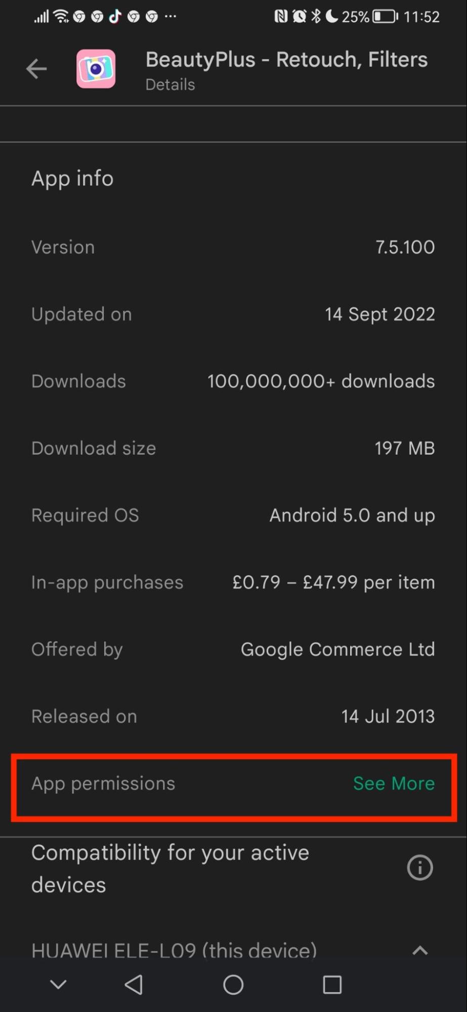 App info > App permissions App info > App permissions