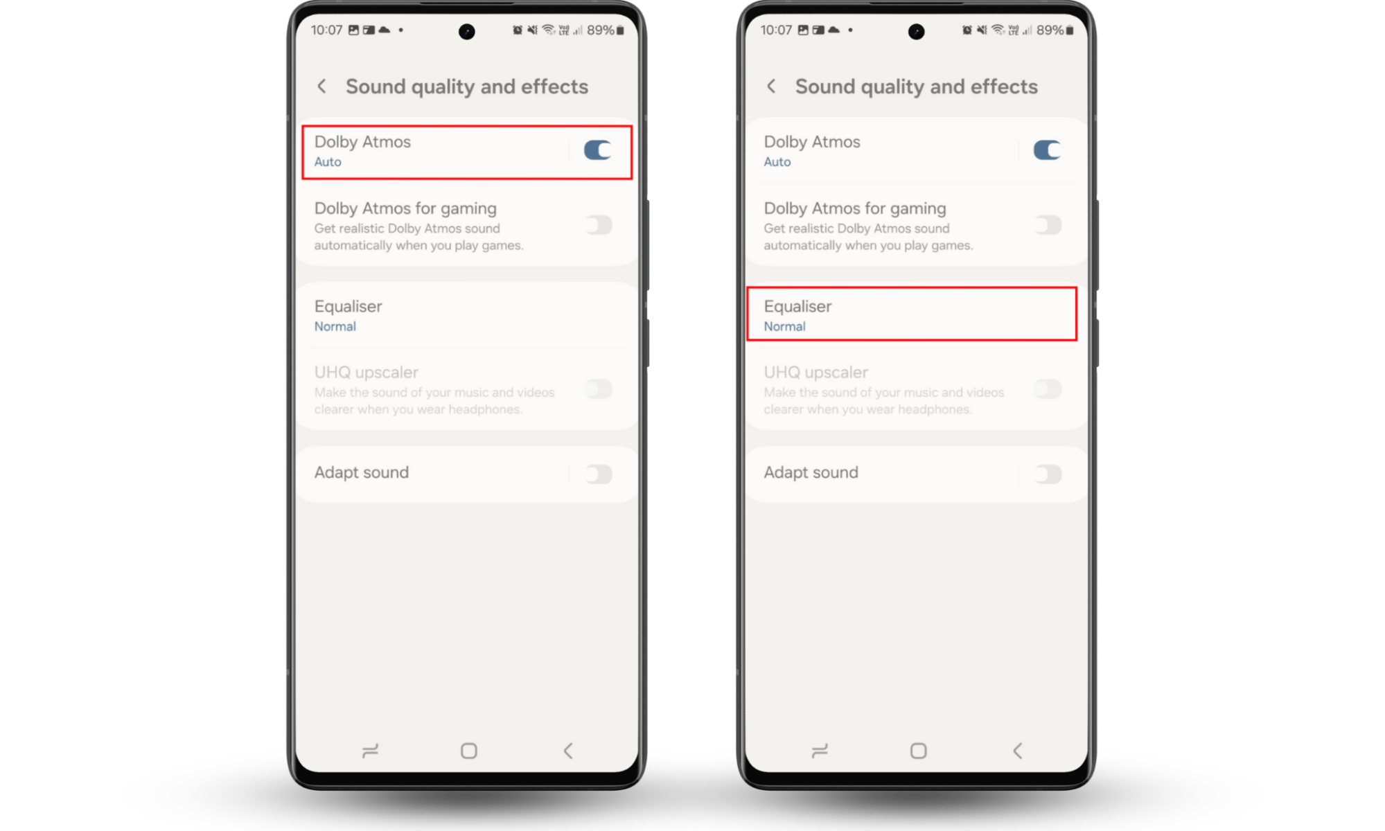 If your Android phone is making strange noises, reset your audio settings. Go to Settings > Software and vibration > Sound quality and effects and set Dolby Atmos to Auto and change Equaliser to normal. If your Android phone is making strange noises, reset your audio settings. Go to Settings > Software and vibration > Sound quality and effects and set Dolby Atmos to Auto and change Equaliser to normal.