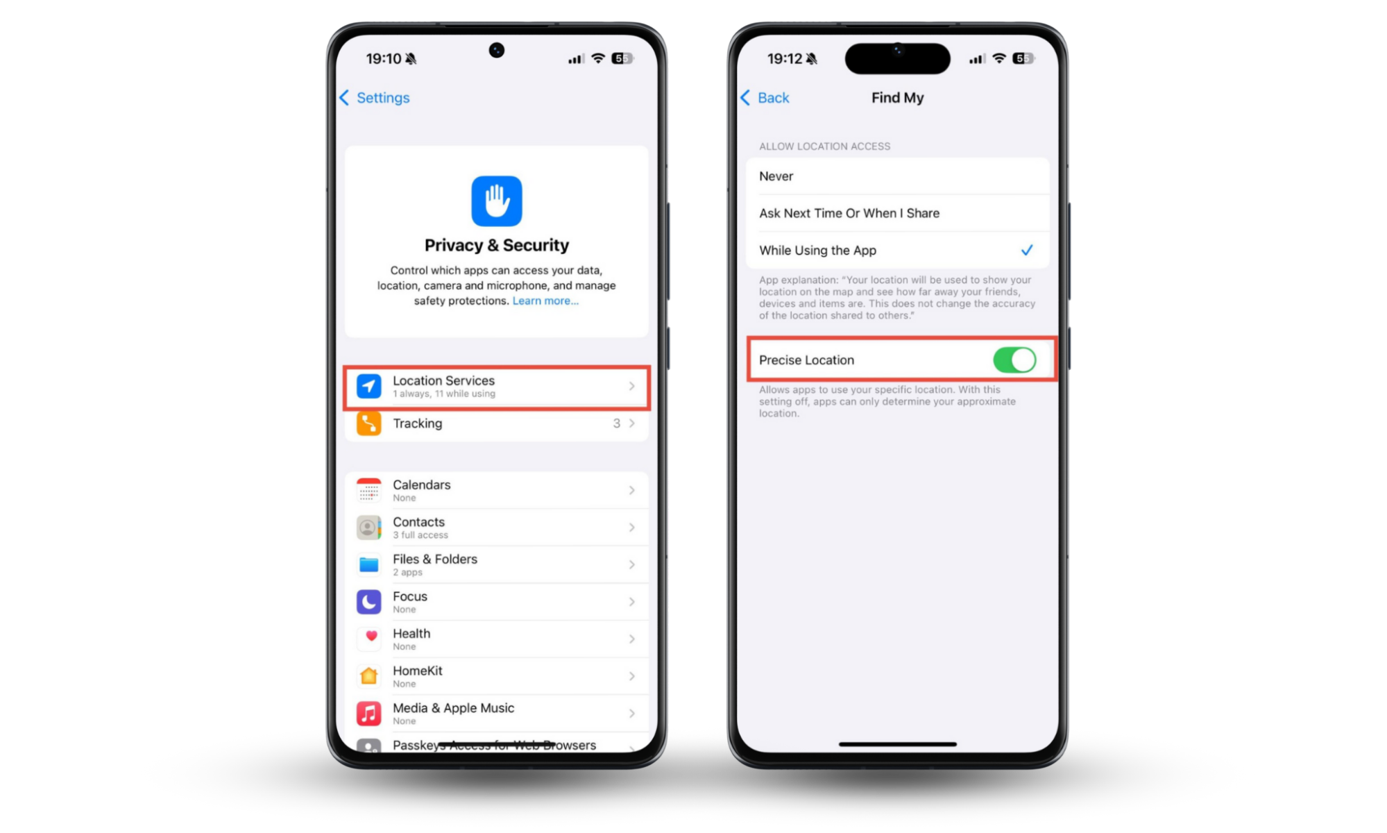 The steps needed to turn on Precise Location for Apple devices on an iPhone. If you're having trouble with AirTags, this might help. The steps needed to turn on Precise Location for Apple devices on an iPhone. If you're having trouble with AirTags, this might help.