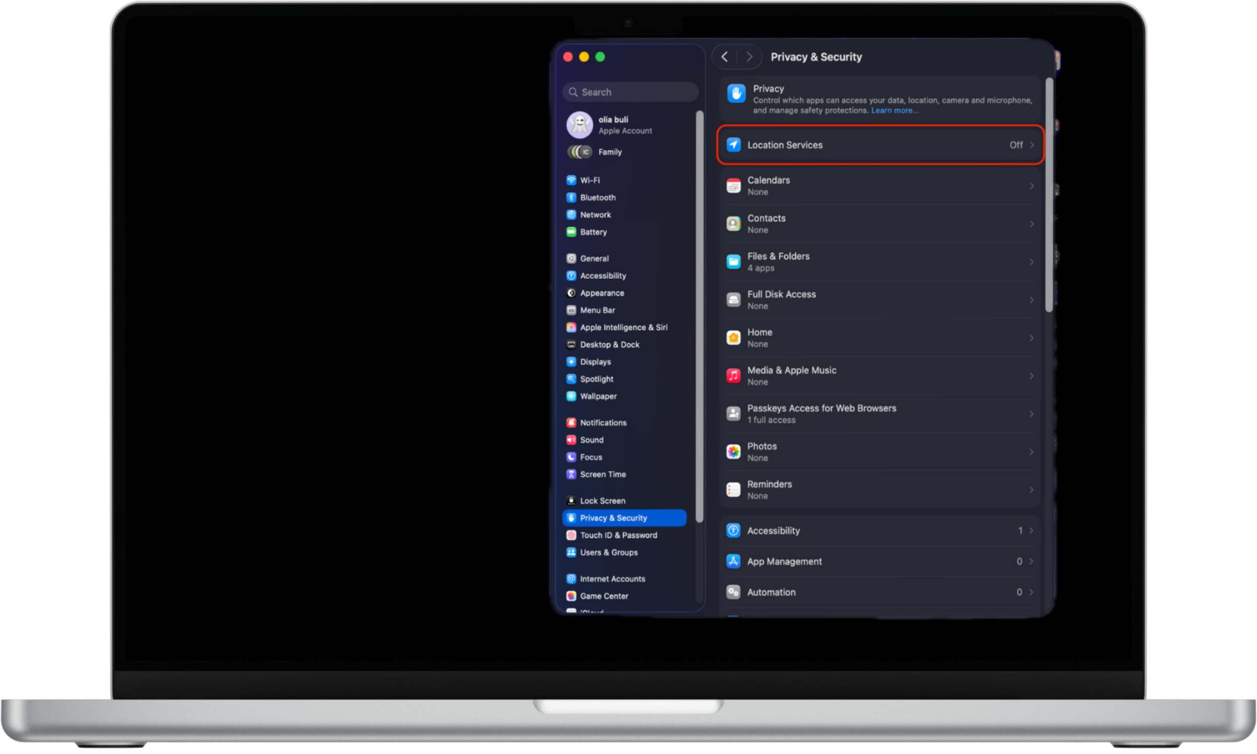 To adjust your apps’ location settings, select the Location Services option under Privacy. To adjust your apps’ location settings, select the Location Services option under Privacy.