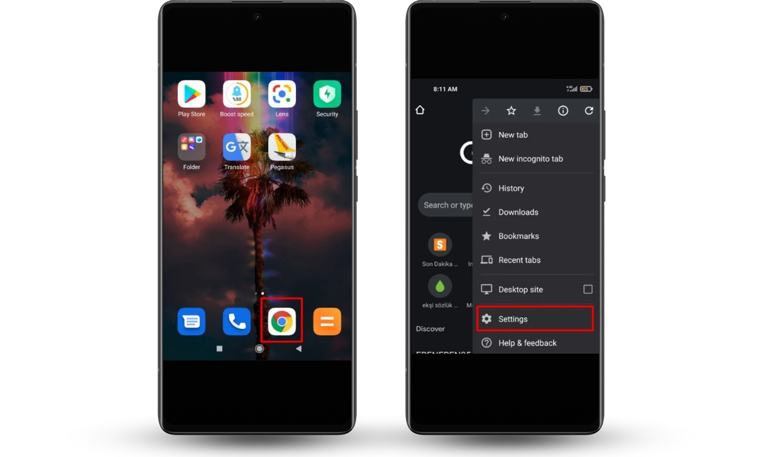 These Chrome screenshots on Android show you how to visit Chrome's Settings panel—this is where you must first go to remove browser ads an pop-ups. These Chrome screenshots on Android show you how to visit Chrome's Settings panel—this is where you must first go to remove browser ads an pop-ups.