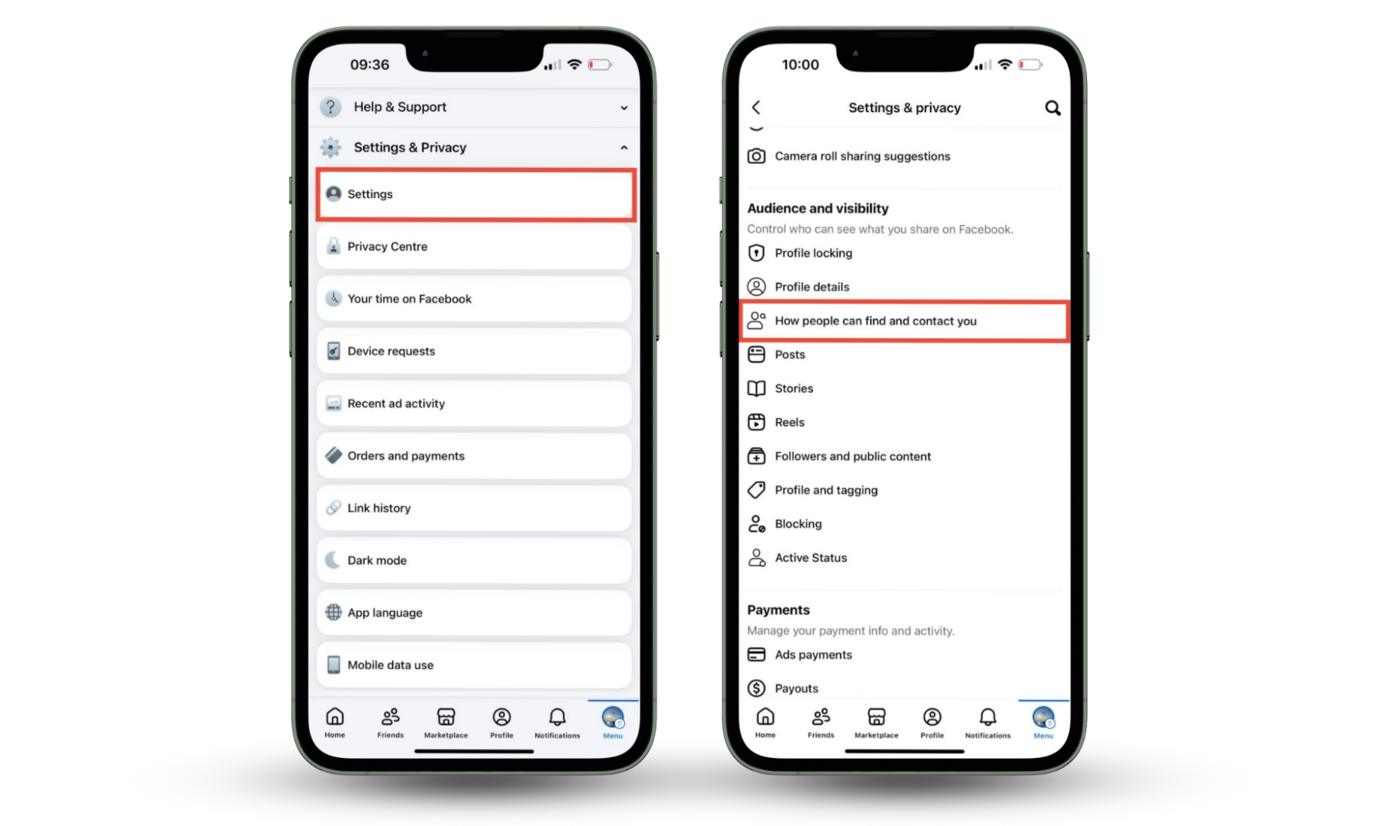 Use Clario Anti Spy if you're worried you can't see who is stalking your Facebook profile. Facebook app open on iPhone with Settings feature highlighted. How people can find and contact you feature is also highlighted. Use Clario Anti Spy if you're worried you can't see who is stalking your Facebook profile. Facebook app open on iPhone with Settings feature highlighted. How people can find and contact you feature is also highlighted.