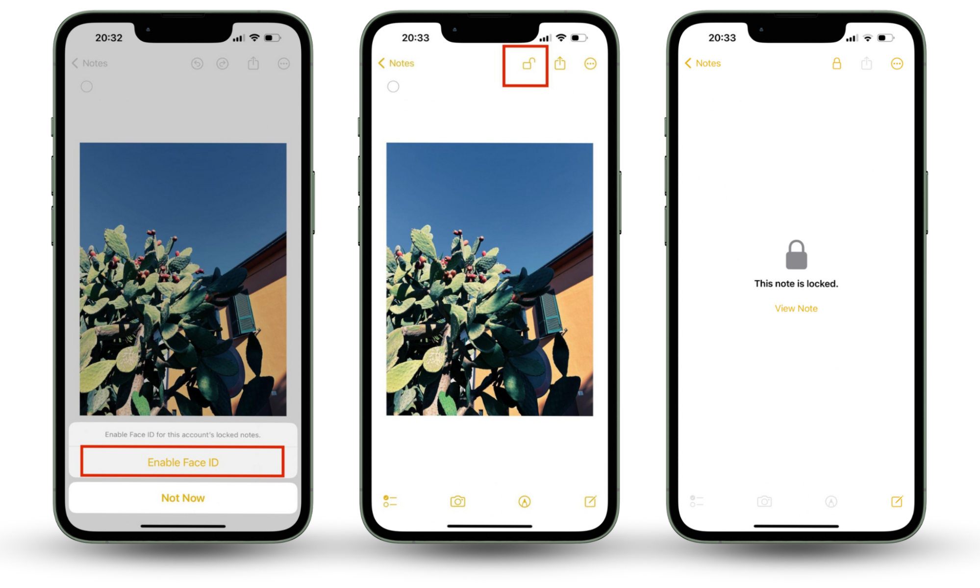 Enable Face ID feature in iPhone Notes to lock and view note. Hide photos on iPhone to keep your privacy intact. Enable Face ID feature in iPhone Notes to lock and view note. Hide photos on iPhone to keep your privacy intact.