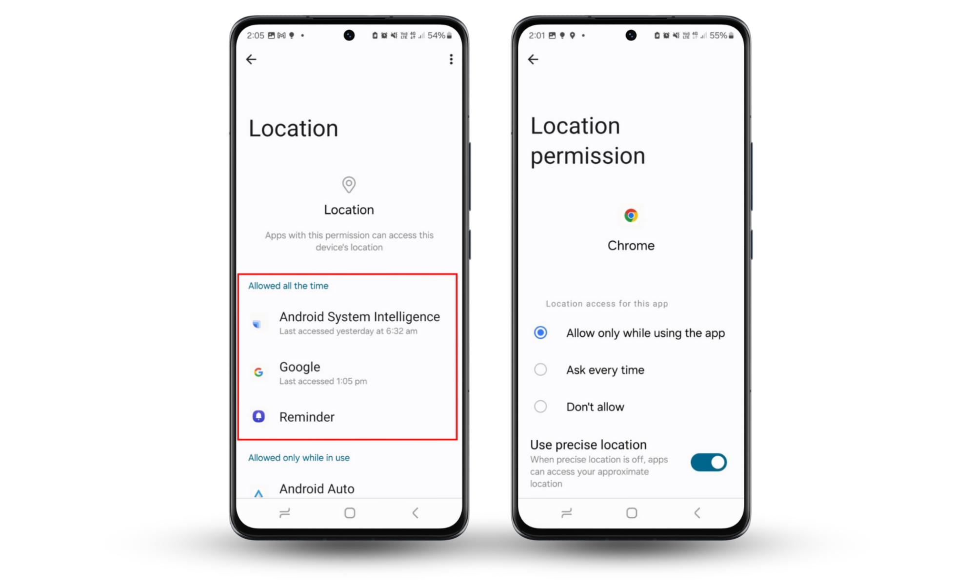 To see if your phone is being tracked, check your app permissions. Go to Settings > Location > App Permissions and press Don't allow. To see if your phone is being tracked, check your app permissions. Go to Settings > Location > App Permissions and press Don't allow.