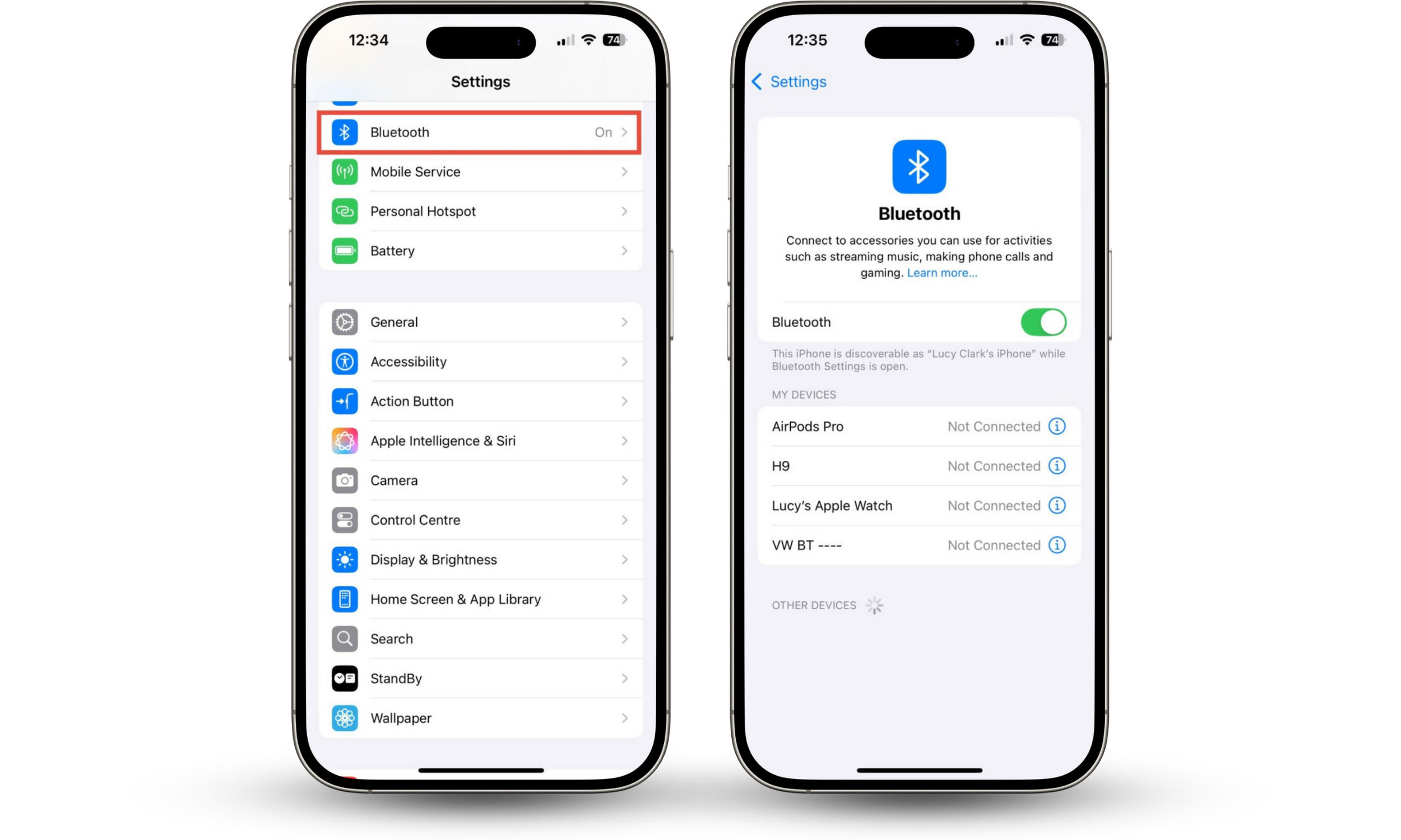 How to access Bluetooth settings on an iPhone, so that you can check if your iPhone is hacked in Settings.