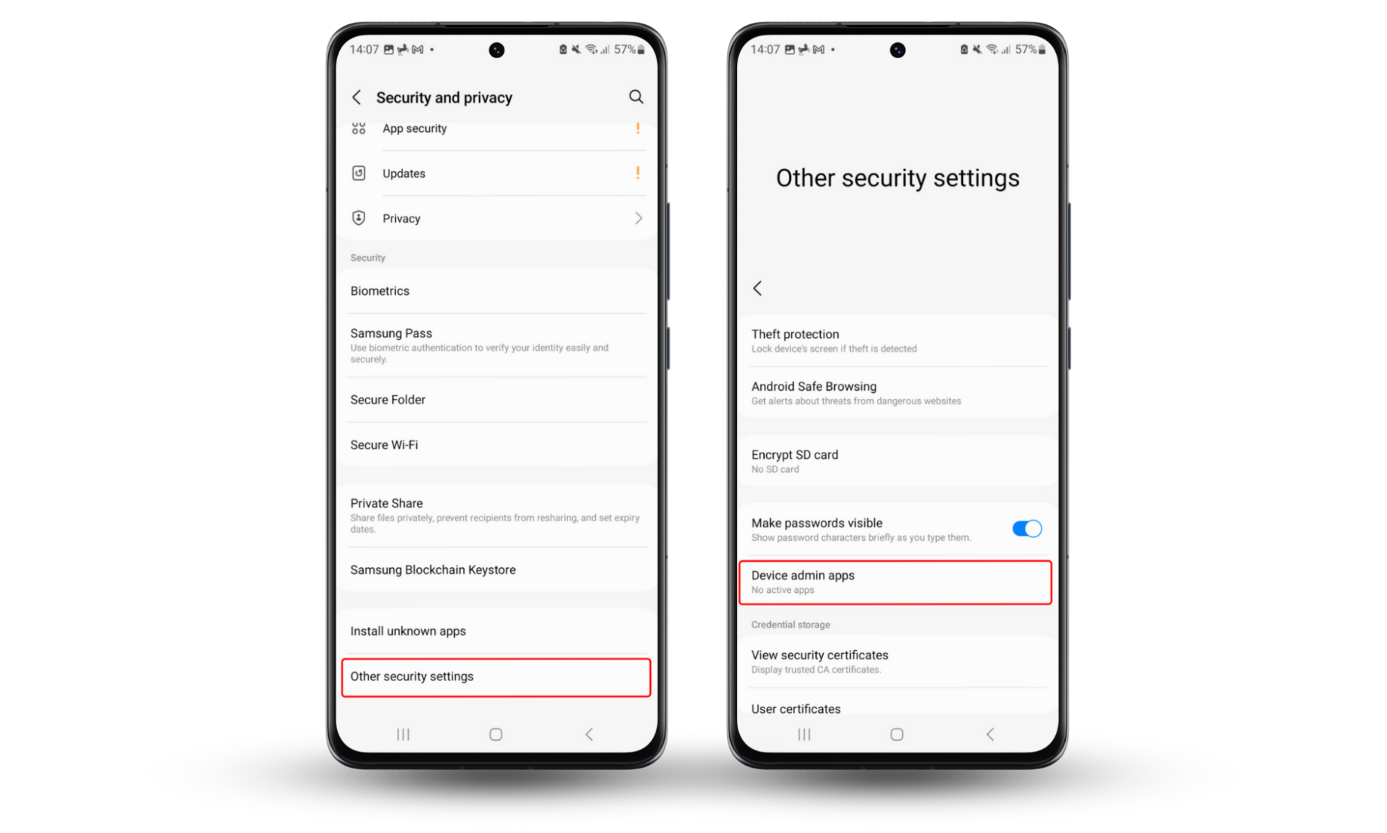 An Android phone showing how to check for any apps with device admin access. You might not be able to delete hidden apps on Android if they have administrator permissions. An Android phone showing how to check for any apps with device admin access. You might not be able to delete hidden apps on Android if they have administrator permissions.