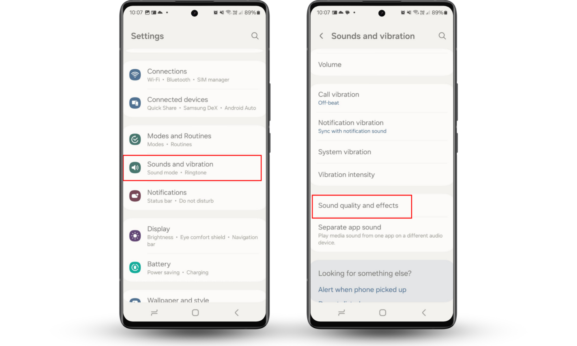 If your Android phone is making strange noises, reset your audio settings. Go to Settings > Software and vibration > Sound quality and effects. If your Android phone is making strange noises, reset your audio settings. Go to Settings > Software and vibration > Sound quality and effects.