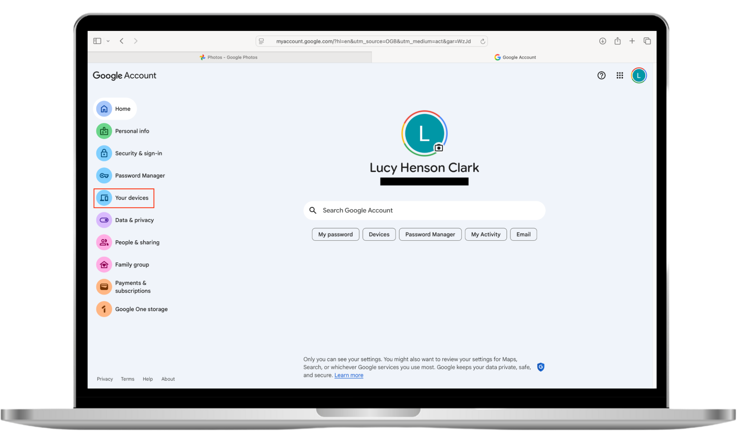 To tell if your phone is linked to another device through your Google Account, select Your devices in your Google Account.
