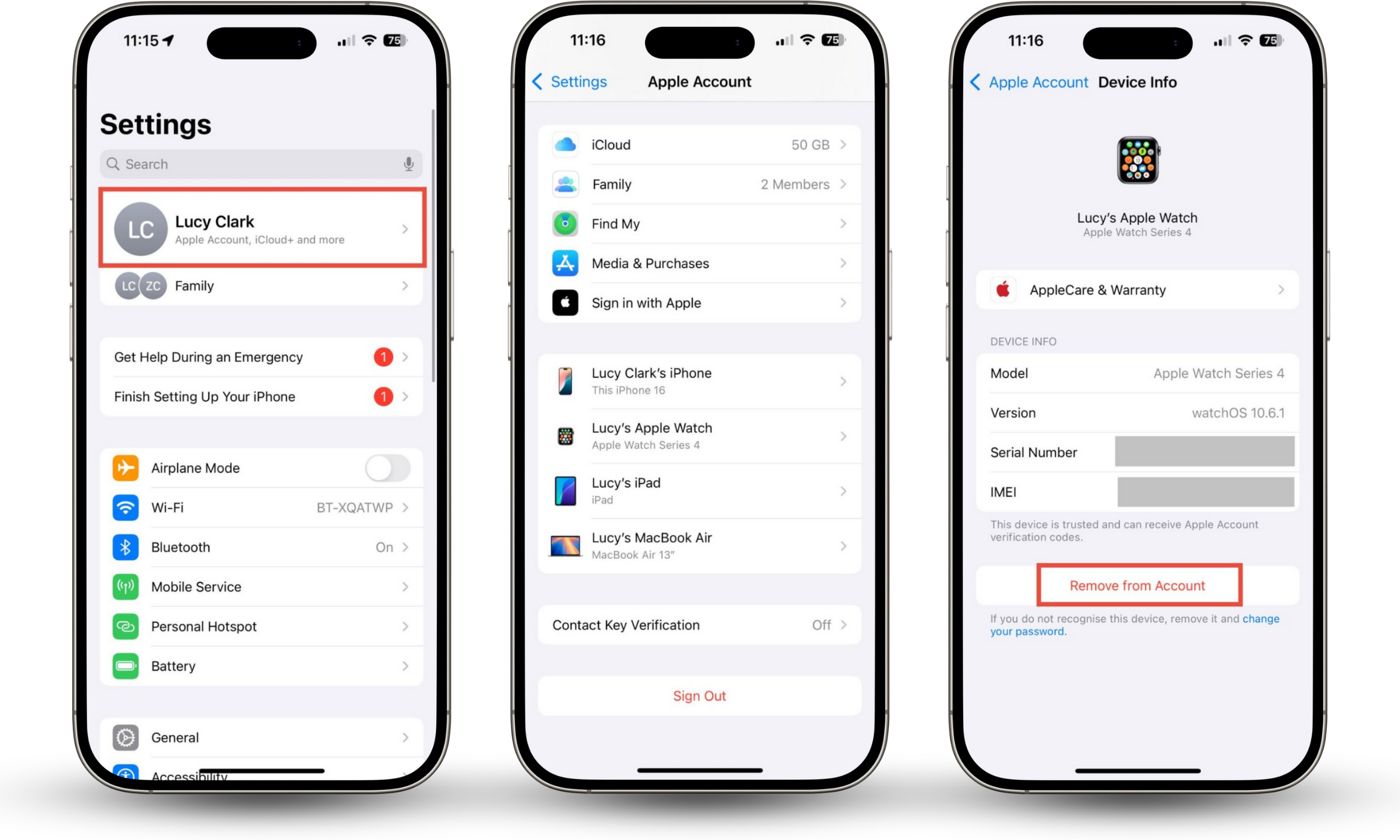 To tell if your phone is linked to another device via your Apple Account, check the devices listed on your iPhone.