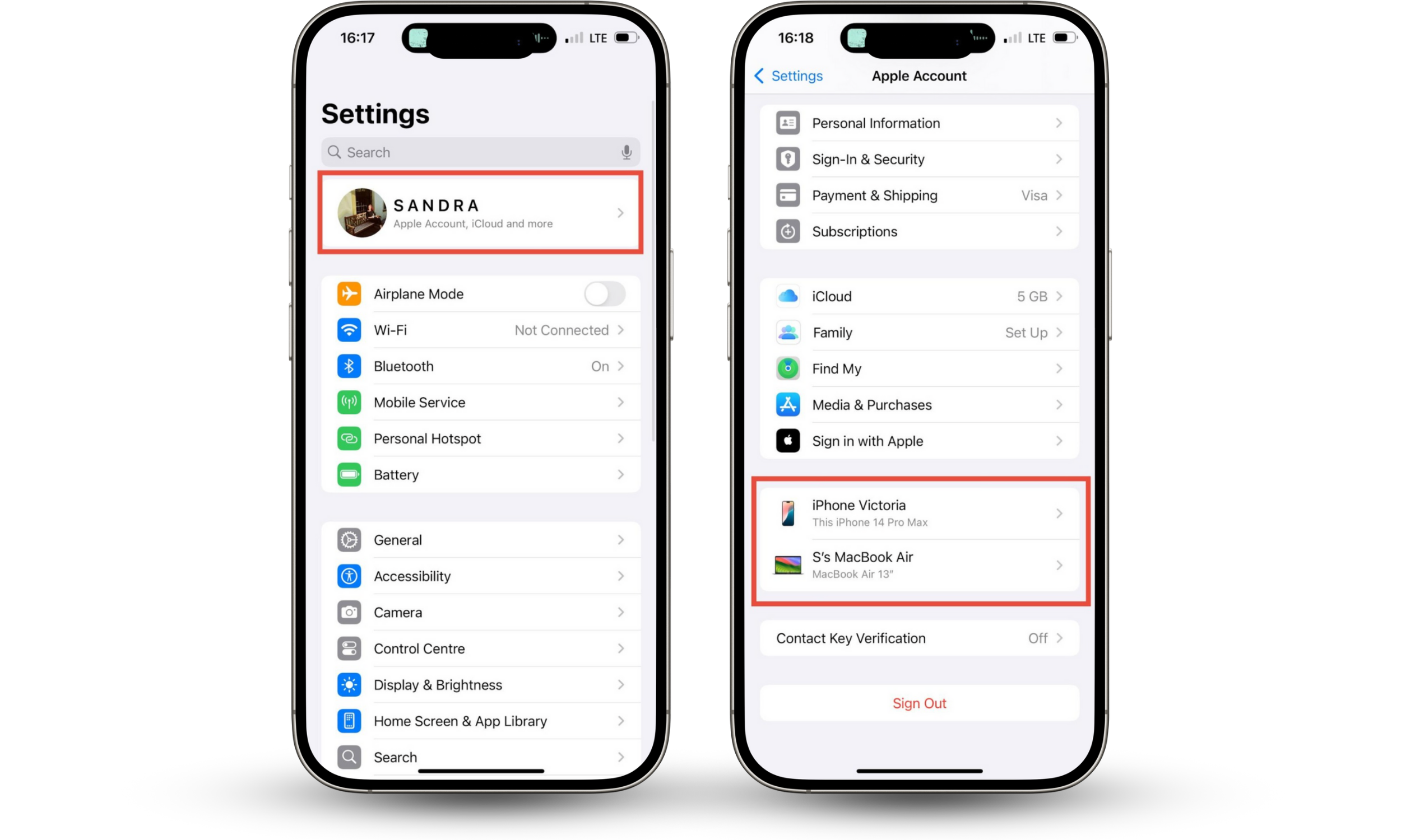 If your ex has cloned your phone, check the list of devices and remove any that you don't recognize.