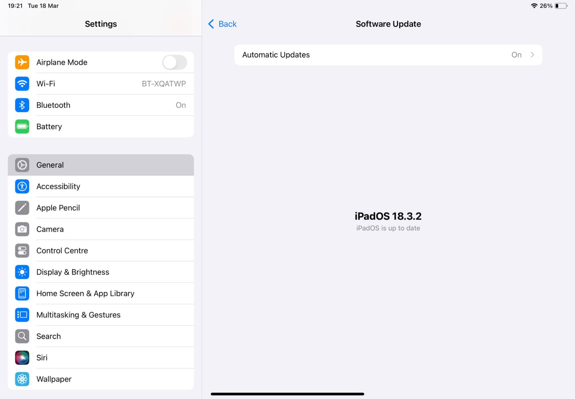The Software Update screen on the Settings app on an iPad. No updates are available. If you find spyware on iPad, you may be able to update iPadOS and remove the malware. The Software Update screen on the Settings app on an iPad. No updates are available. If you find spyware on iPad, you may be able to update iPadOS and remove the malware.
