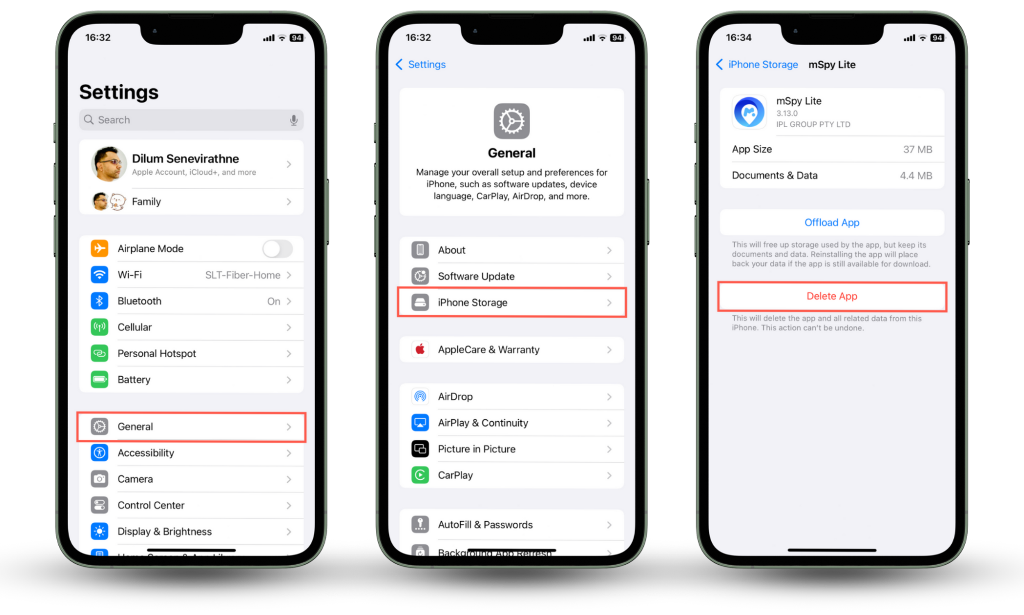 These iOS screenshots show how to check for suspicious apps via the Settings app to get rid of keyloggers on your iPhone. These iOS screenshots show how to check for suspicious apps via the Settings app to get rid of keyloggers on your iPhone.