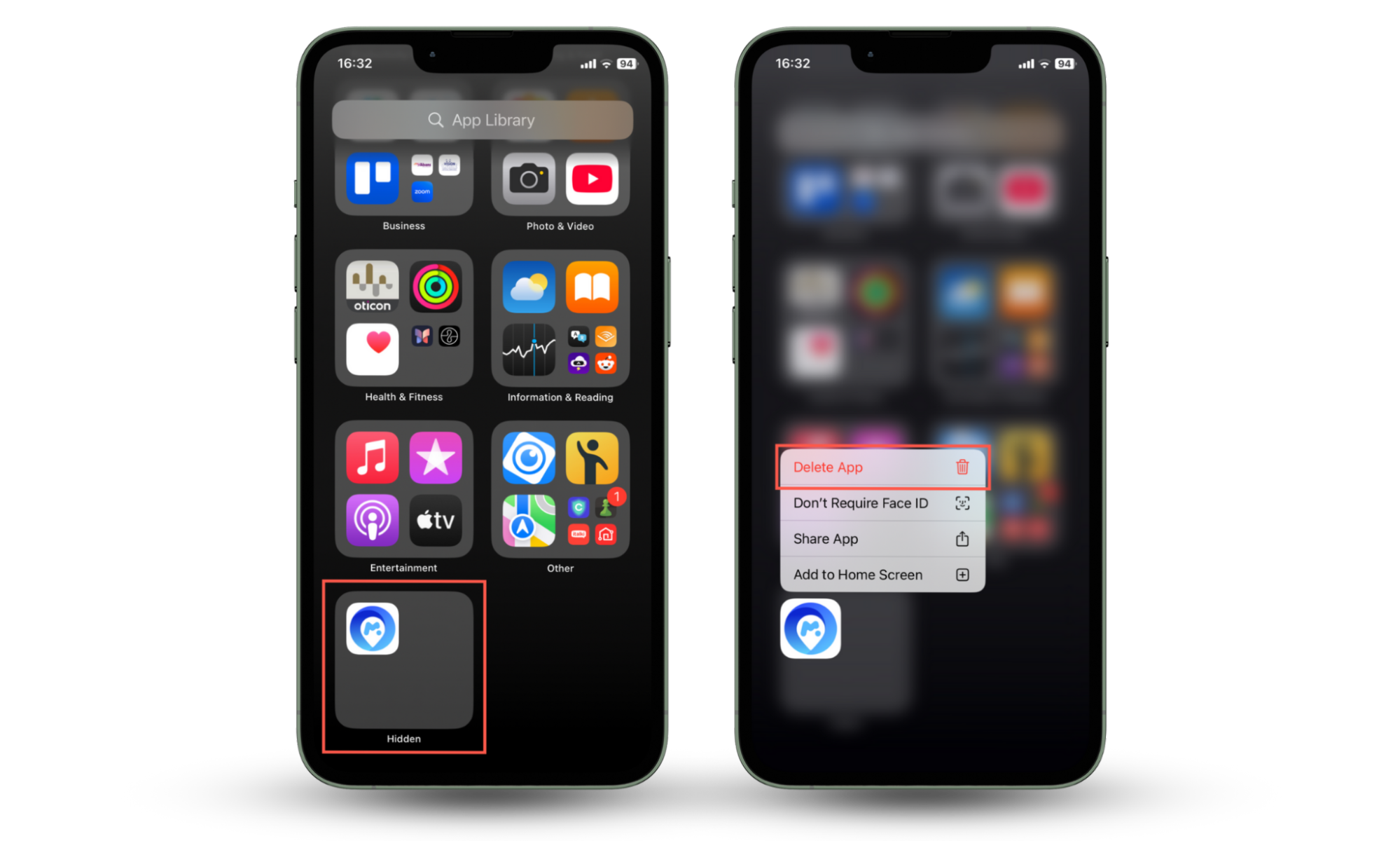 These iOS screenshots show how to find and delete hidden apps on your iPhone using the App Library feature accessible via the final Home Screen page. These iOS screenshots show how to find and delete hidden apps on your iPhone using the App Library feature accessible via the final Home Screen page.