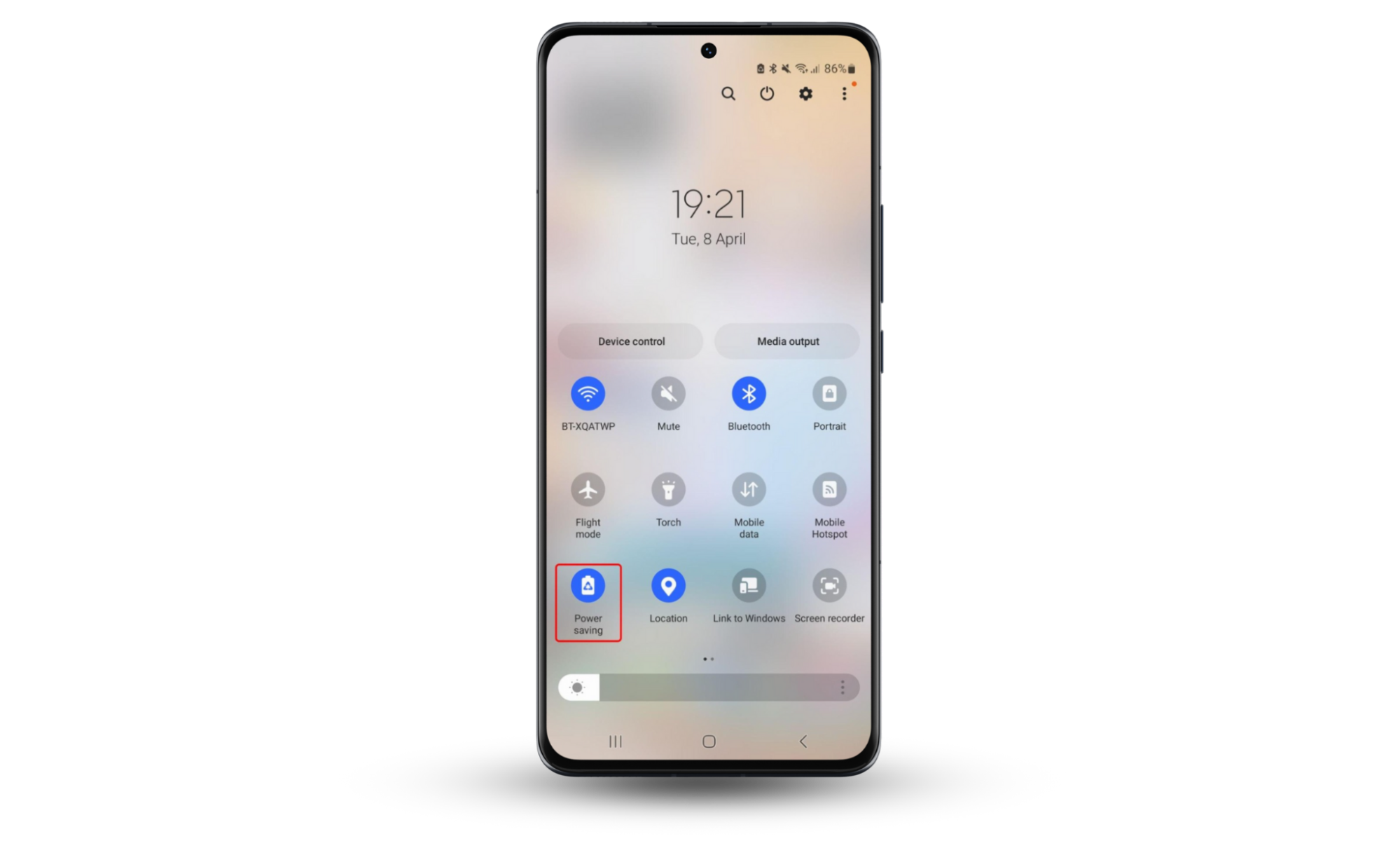How to use Quick Settings to enable Power saving mode on an Android phone. If your phone temperature is raised, try using Power saving mode to cool it down. How to use Quick Settings to enable Power saving mode on an Android phone. If your phone temperature is raised, try using Power saving mode to cool it down.