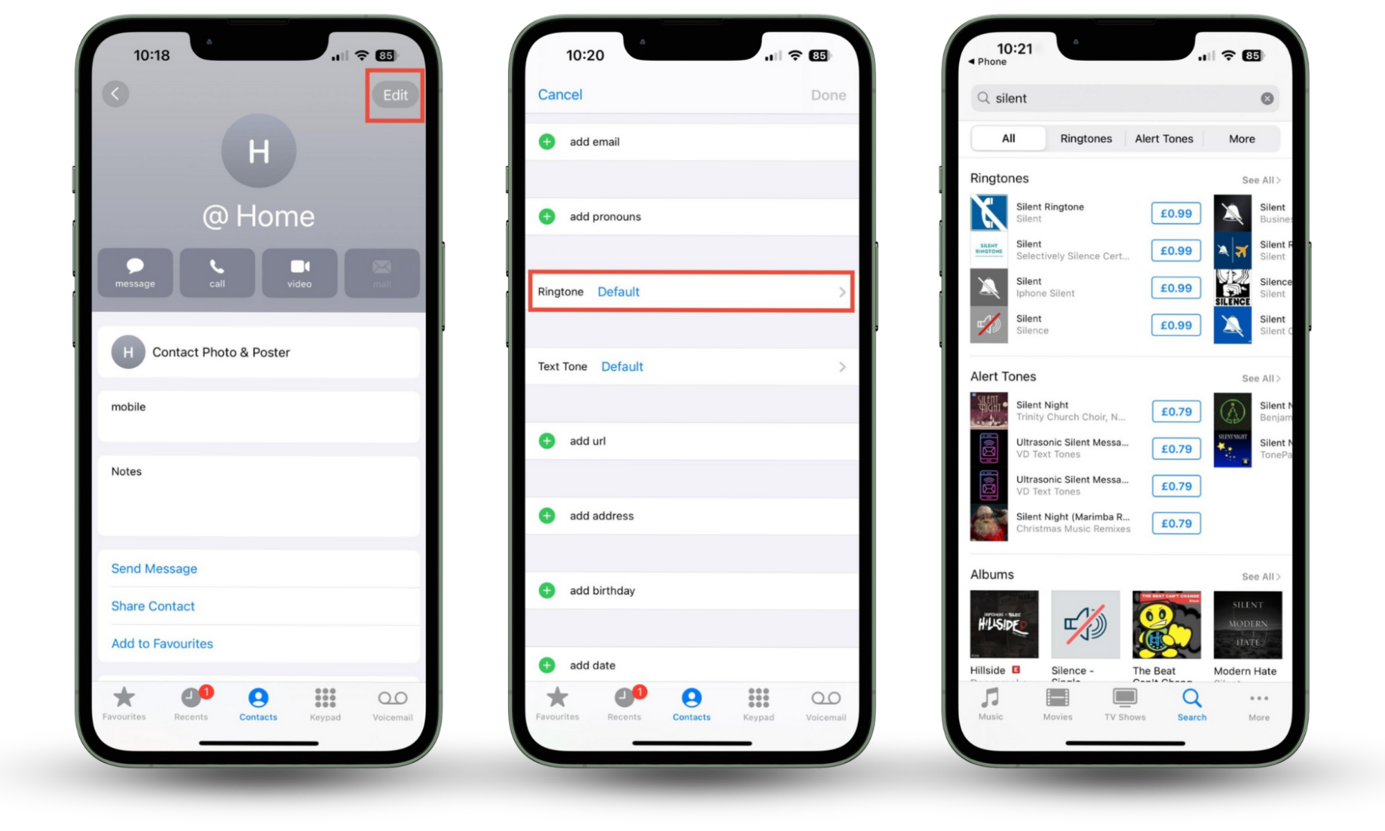 The steps needed to assign a silent ringtone to a contact on an iPhone. Want to mute calls on iPhone from just one person? This is an easy way to do it. The steps needed to assign a silent ringtone to a contact on an iPhone. Want to mute calls on iPhone from just one person? This is an easy way to do it.