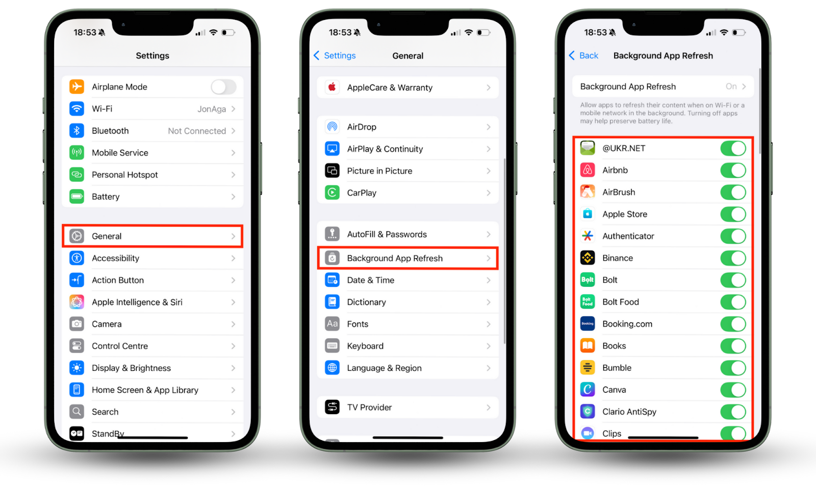 Go to Background App Refresh on your iPhone to detect suspicious background processes and remove spybubble. Go to Background App Refresh on your iPhone to detect suspicious background processes and remove spybubble.