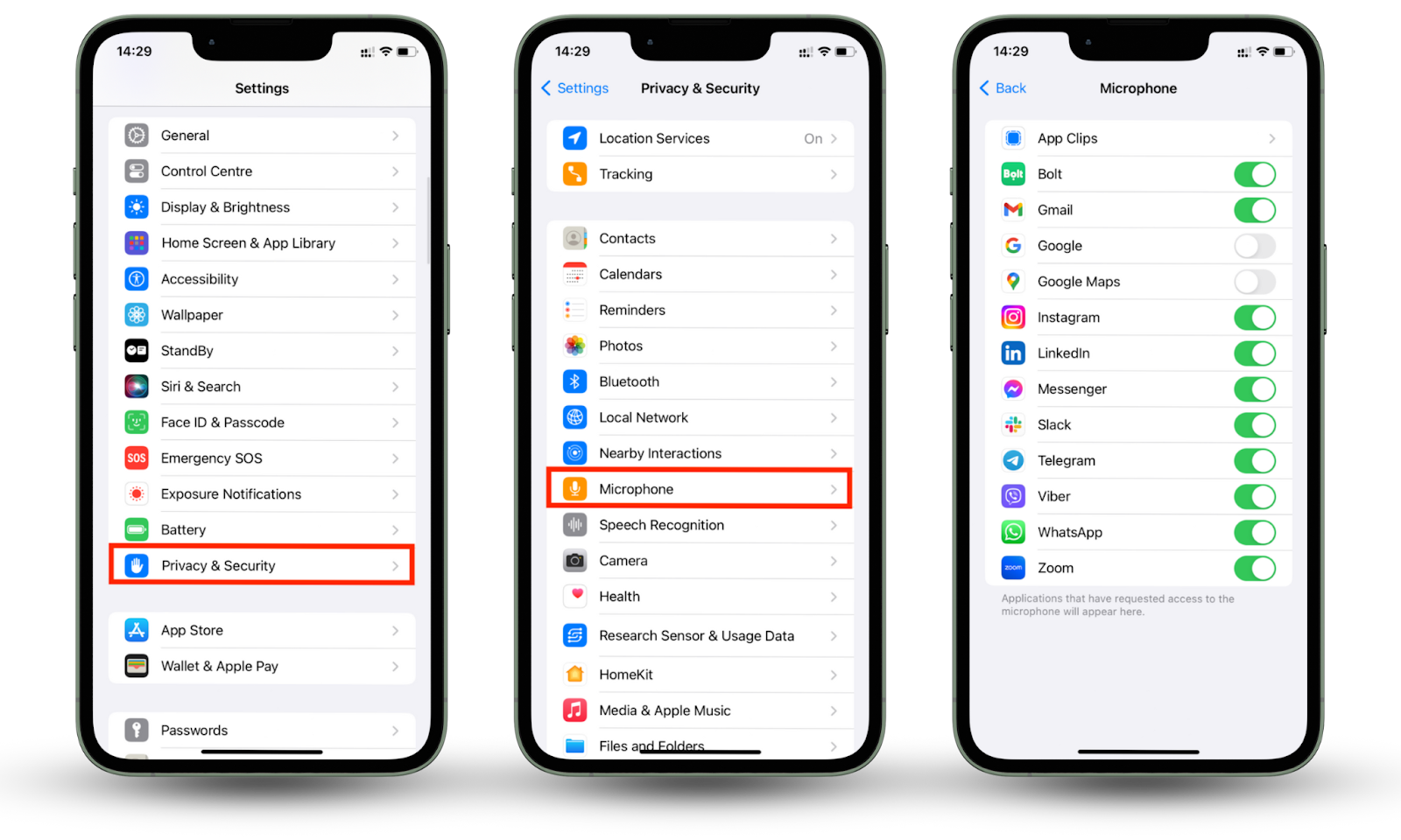 Someone Can Track your Phone Without your SIM, so change app permissions on your iPhone. Go to Settings, Privacy & Security, Microphone/Camera/Speech Recognition. Turn the toggle off next to the app you want to disable. Someone Can Track your Phone Without your SIM, so change app permissions on your iPhone. Go to Settings, Privacy & Security, Microphone/Camera/Speech Recognition. Turn the toggle off next to the app you want to disable.