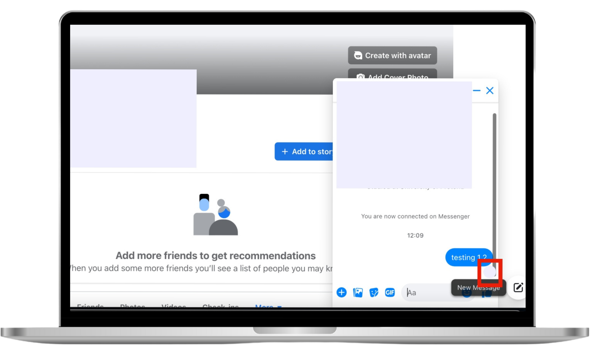 the recipient's profile picture is outlined in red as a read receipt on Facebook Messenger for desktop the recipient's profile picture is outlined in red as a read receipt on Facebook Messenger for desktop