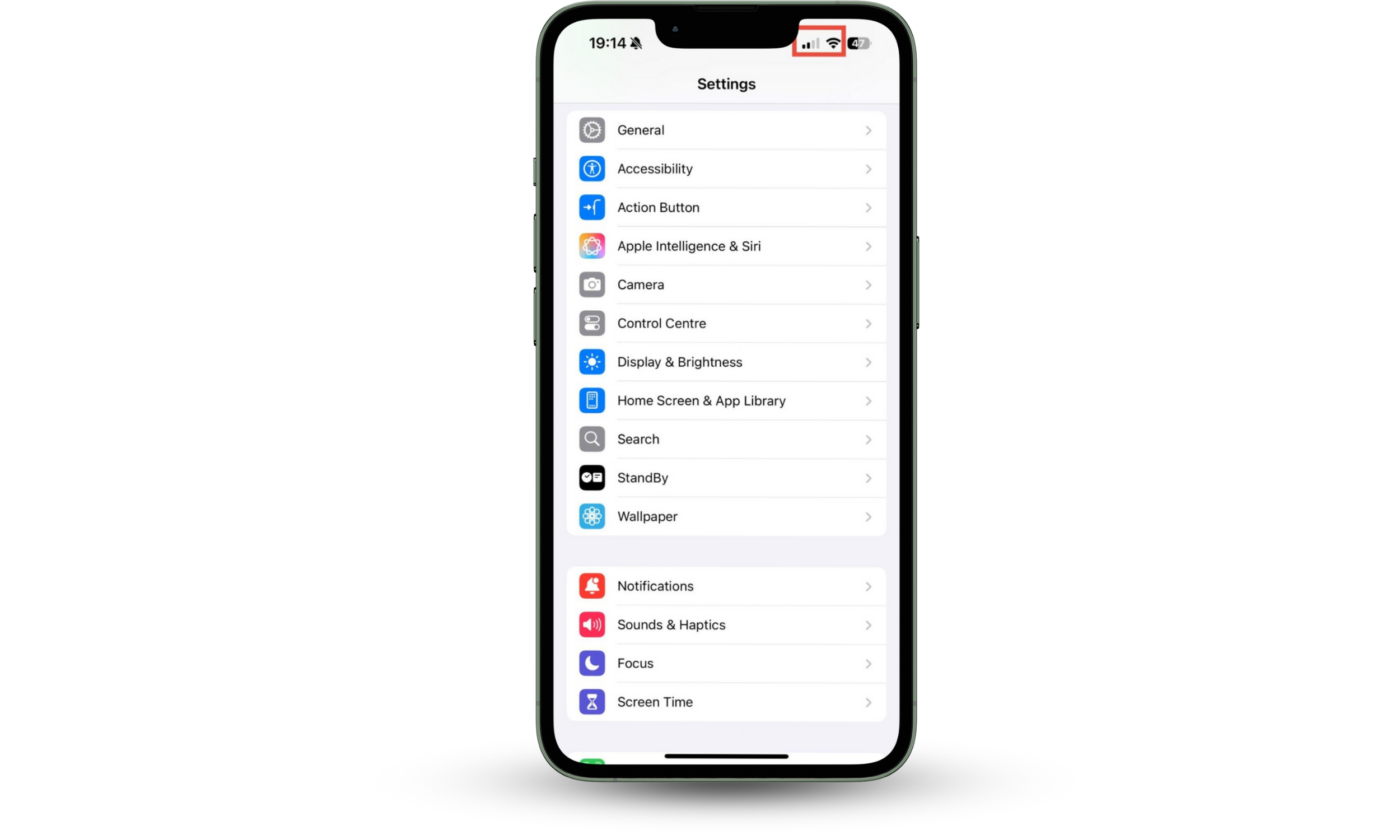 An iPhone screen, with the network and Wi-Fi symbols highlighted at the top right. iPhone glitching when online? Check your connectivity. An iPhone screen, with the network and Wi-Fi symbols highlighted at the top right. iPhone glitching when online? Check your connectivity.