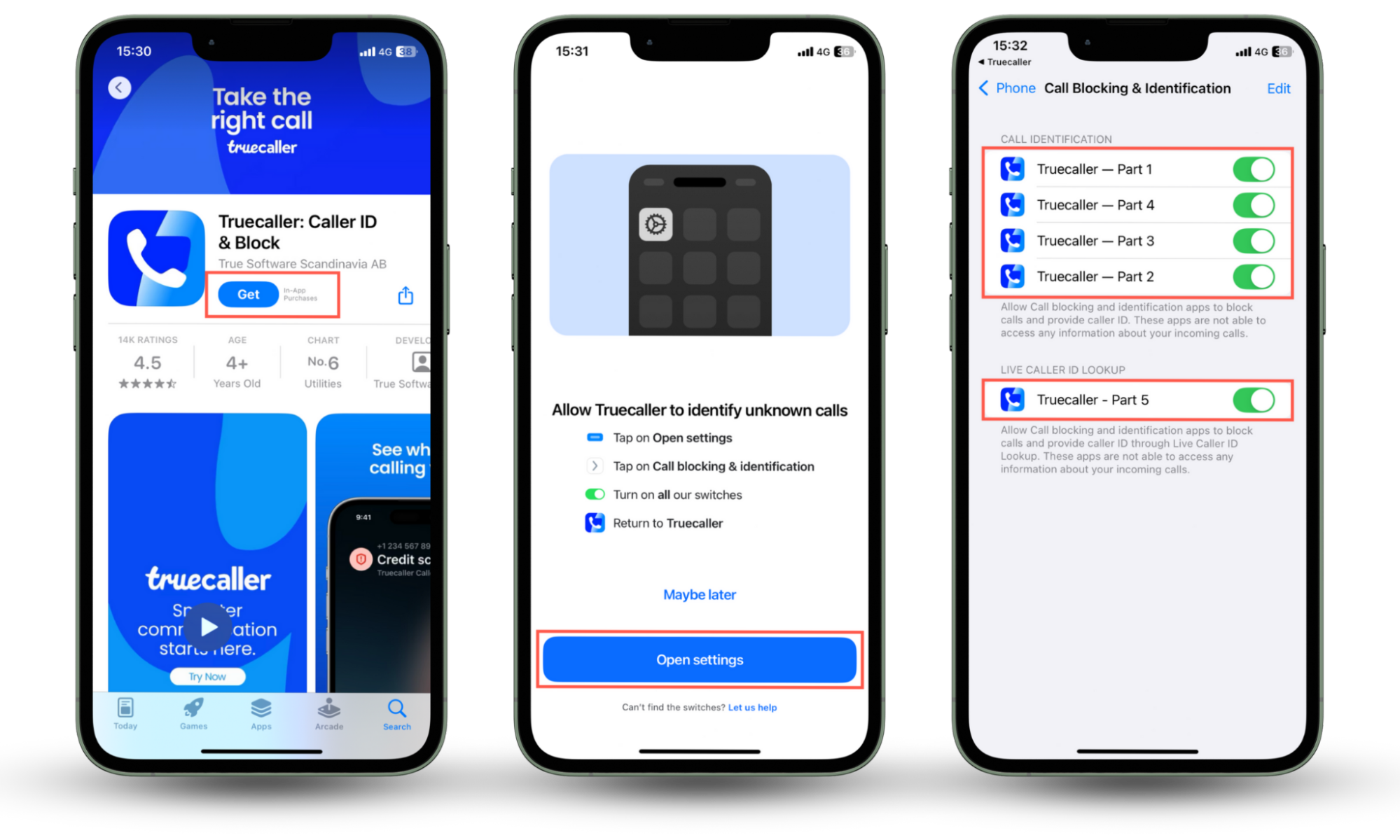 These screenshots show how to block a numbers on an iPhone via the use of third-party call blocking apps like Hiya or Truecaller. These screenshots show how to block a numbers on an iPhone via the use of third-party call blocking apps like Hiya or Truecaller.