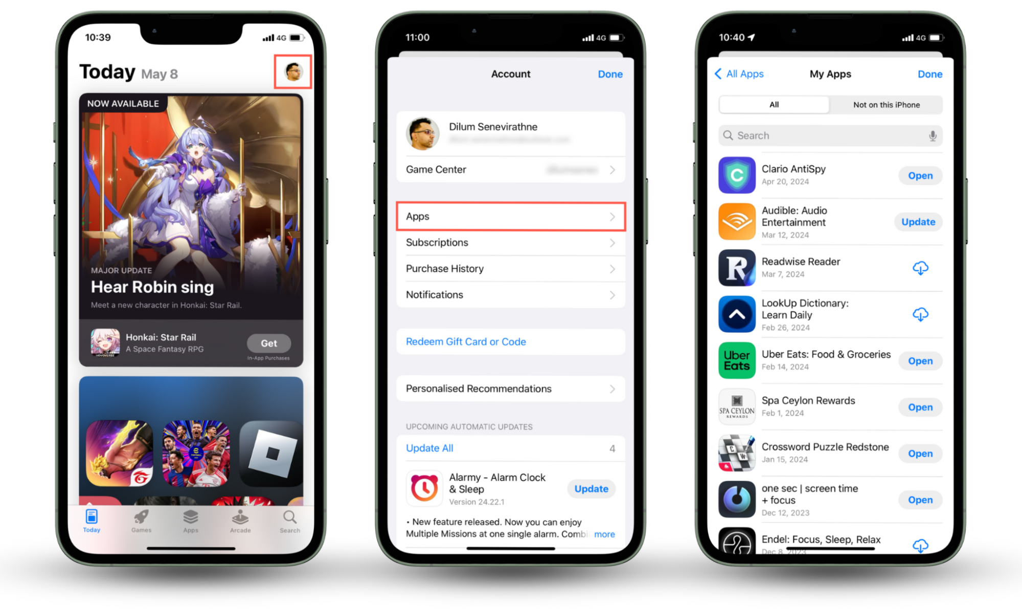 Screenshots showing how to search for hidden apps on an iPhone by accessing the App Store's purchases and downloads list. Screenshots showing how to search for hidden apps on an iPhone by accessing the App Store's purchases and downloads list.