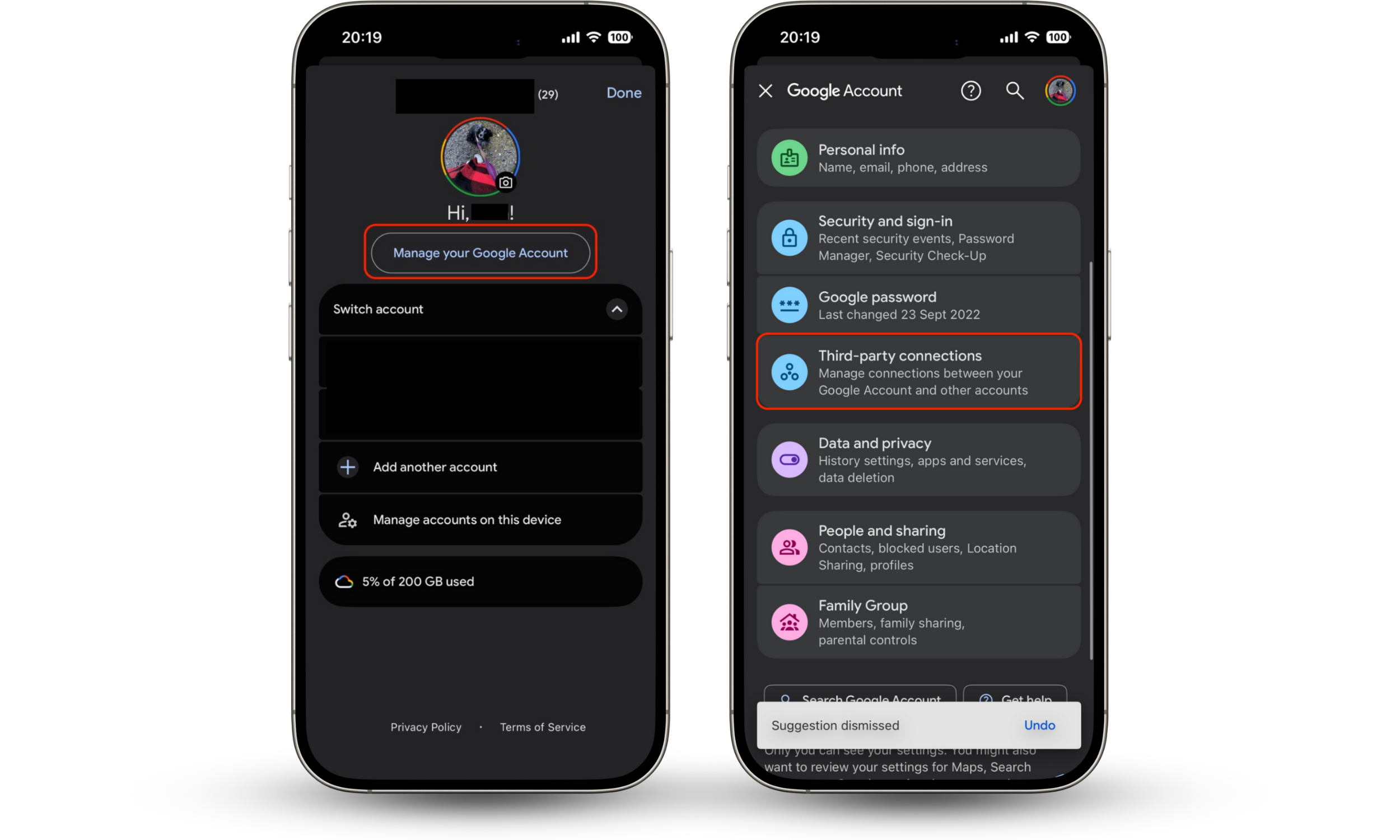 Checking connected apps and third-party access in email security or privacy settings after an email account is hacked. Checking connected apps and third-party access in email security or privacy settings after an email account is hacked.