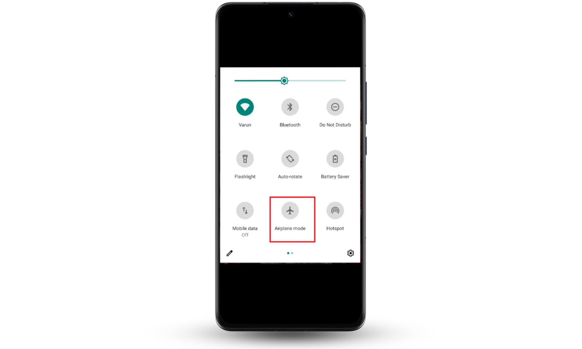 Android quick settings menu with Airplane Mode highlighted, a simple way to pause your location on Life360 without it showing. Android quick settings menu with Airplane Mode highlighted, a simple way to pause your location on Life360 without it showing.
