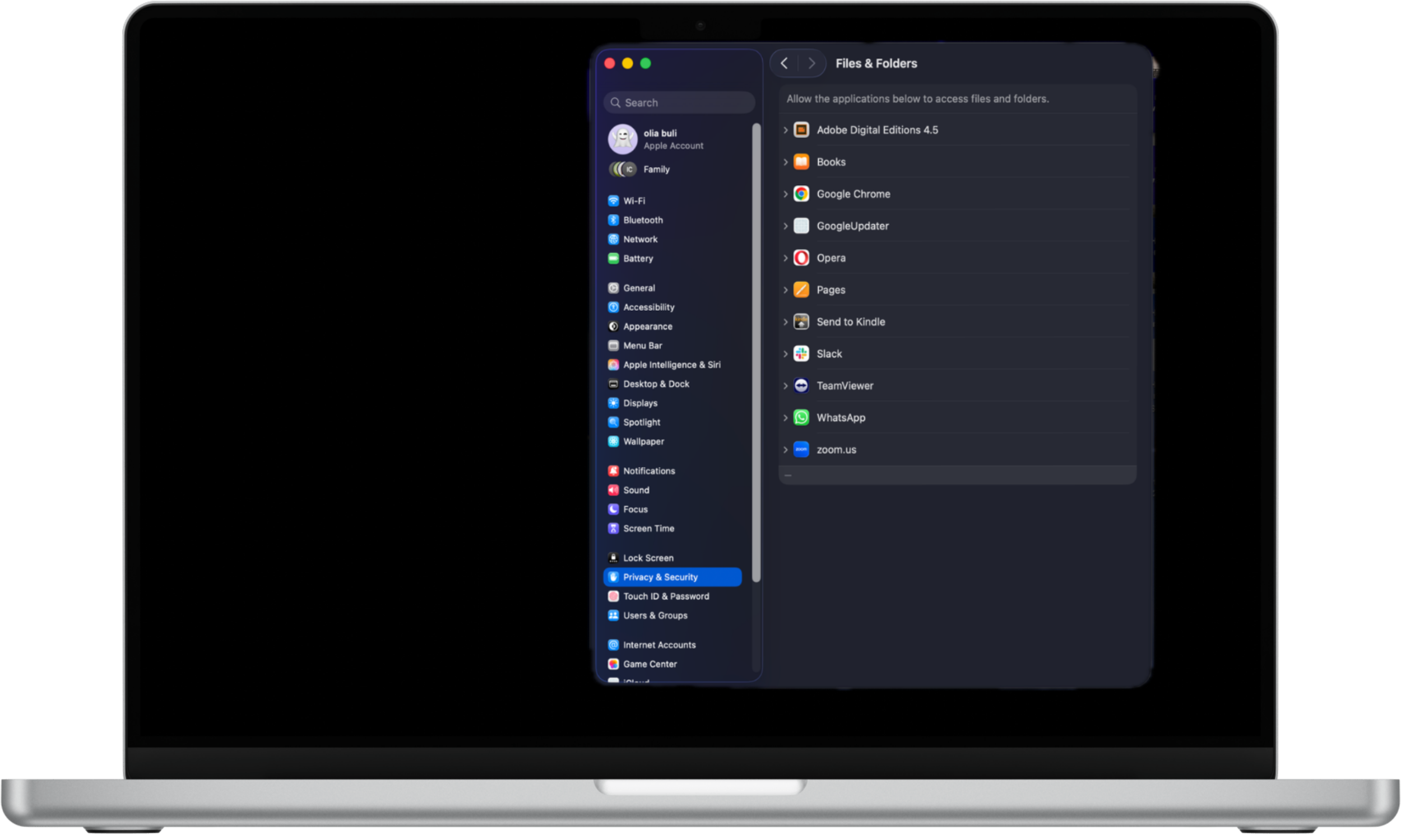 To adjust your files and folders’ settings, select which apps from the list can access their data. To adjust your files and folders’ settings, select which apps from the list can access their data.