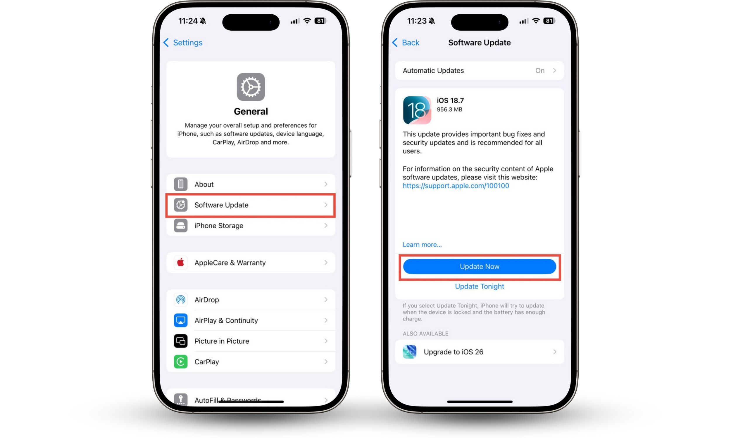 An iPhone in the Settings app, showing how to install an iOS update. iPhone glitching can often be fixed with a system update. An iPhone in the Settings app, showing how to install an iOS update. iPhone glitching can often be fixed with a system update.