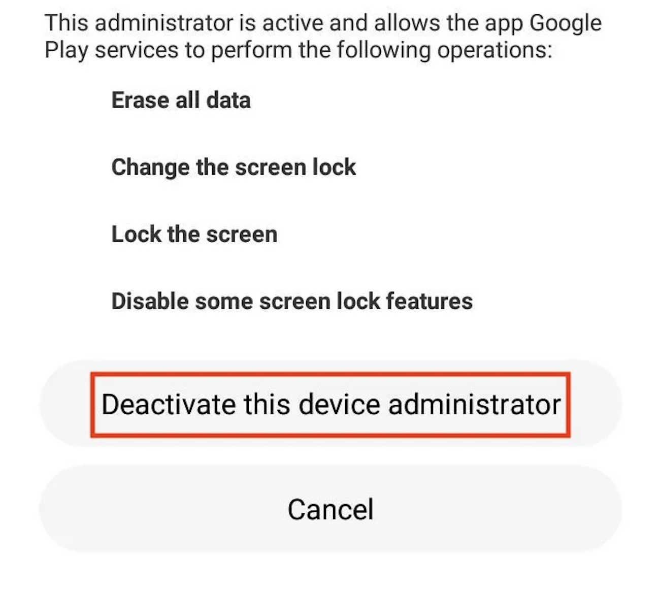 To disable administrator privileges for malicious apps and Stop Virus Warning Pop-ups on Android, go to Settings, Security, and Device Administrators. Uncheck a box next to the suspicious app and tap Deactivate this device administrator. To disable administrator privileges for malicious apps and Stop Virus Warning Pop-ups on Android, go to Settings, Security, and Device Administrators. Uncheck a box next to the suspicious app and tap Deactivate this device administrator.