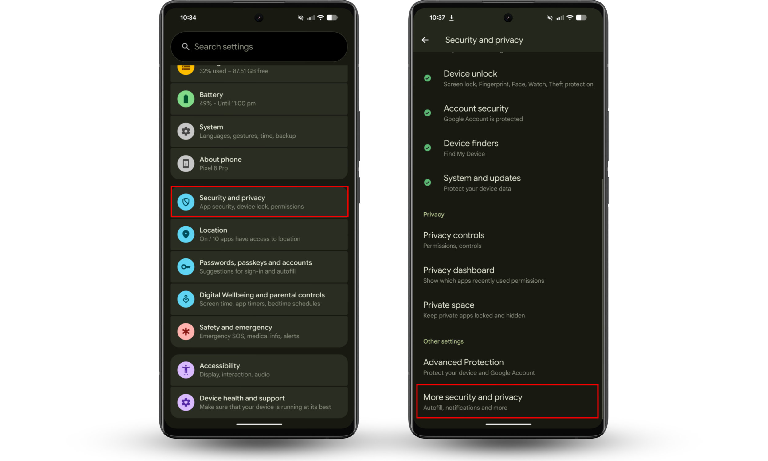 To clear Android System Intelligence spyware data, go to Settings > Privacy and security > More security and privacy.