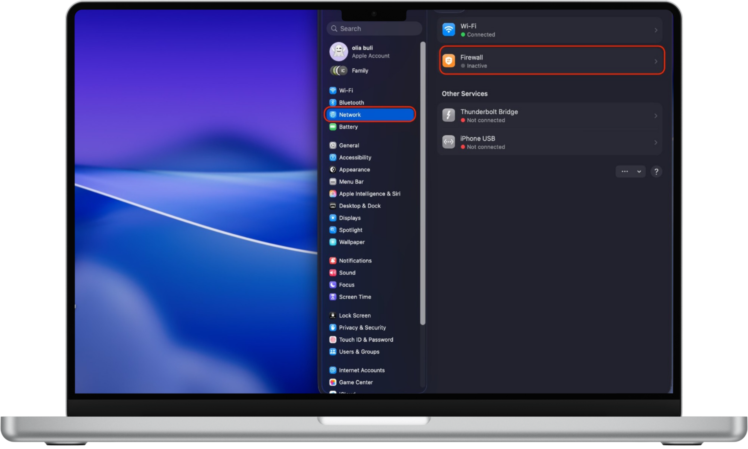 To enable the firewall, go to Network, then click on Firewall. To enable the firewall, go to Network, then click on Firewall.