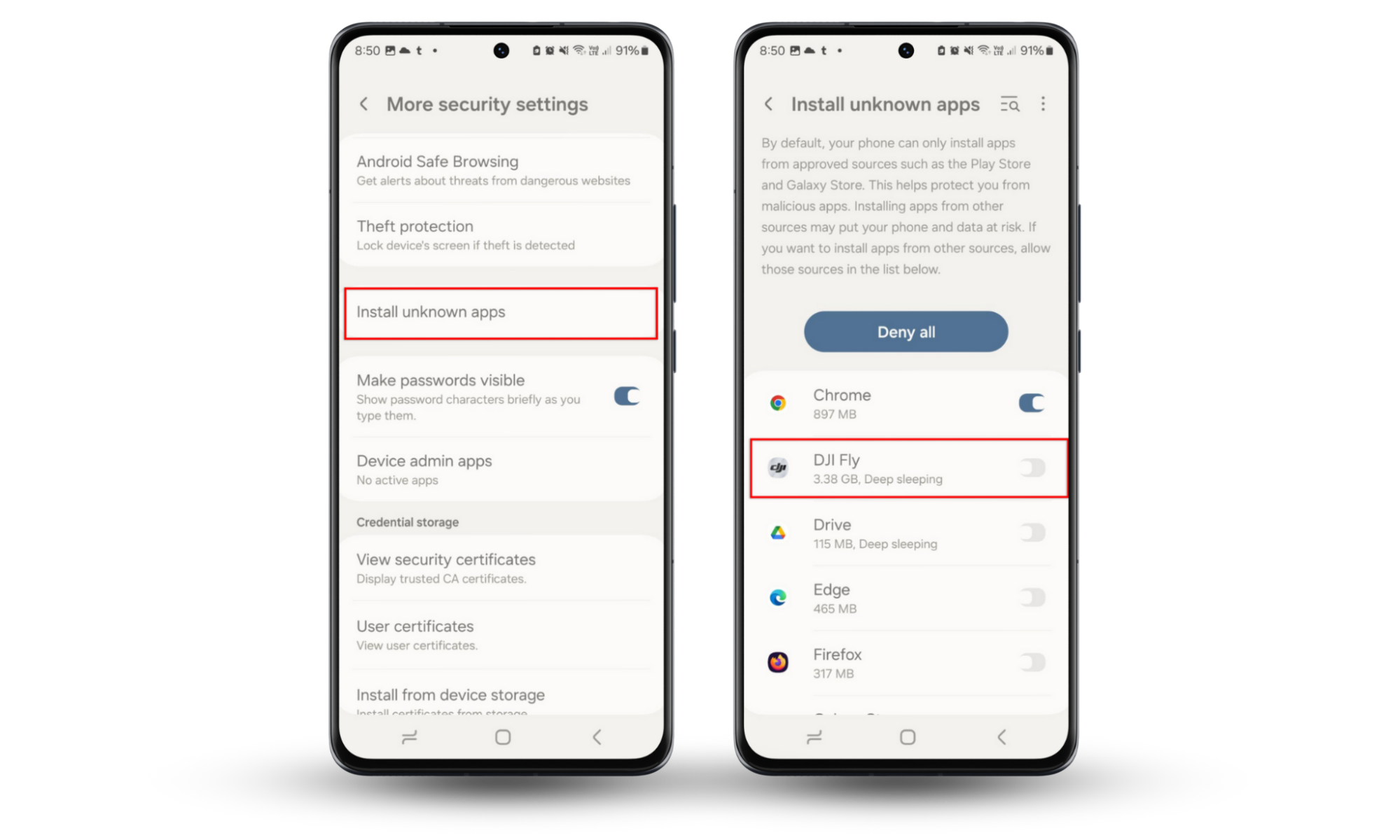 If you see if someone is tracking your phone, block them by preventing apps from downloading new apps. From More security settings, press Install unknown apps and toggle off suspicious apps. If you see if someone is tracking your phone, block them by preventing apps from downloading new apps. From More security settings, press Install unknown apps and toggle off suspicious apps.