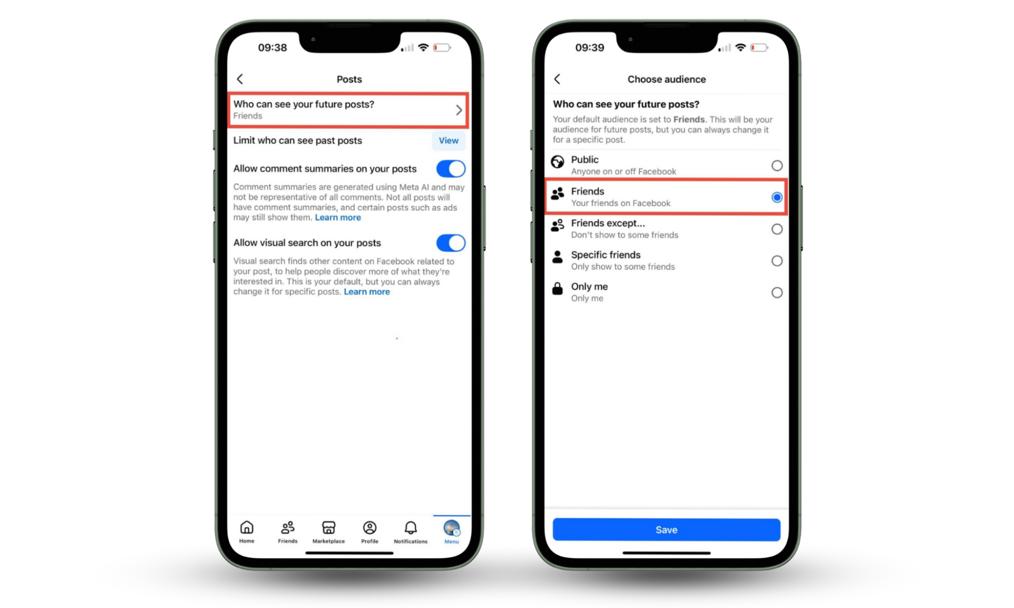 Use Clario Anti Spy if you're worried you can't see who is stalking your Facebook profile. Posts setting open in Facebook app with Who can see your posts feature highlighted. Friends option highlighted under the Choose audience feature. Use Clario Anti Spy if you're worried you can't see who is stalking your Facebook profile. Posts setting open in Facebook app with Who can see your posts feature highlighted. Friends option highlighted under the Choose audience feature.
