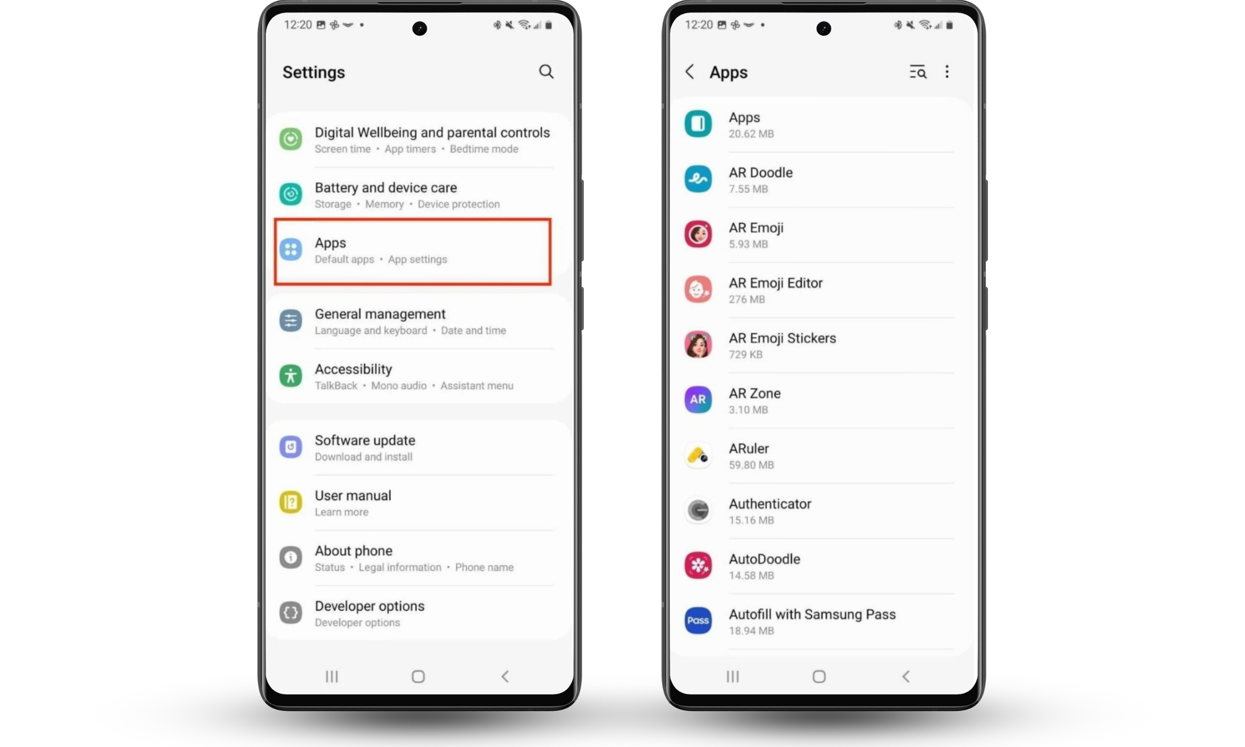 Android Apps settings screen showing installed applications sorted by most recent, helping users identify suspicious or unfamiliar apps that may be linked to ransomware or malware infections.