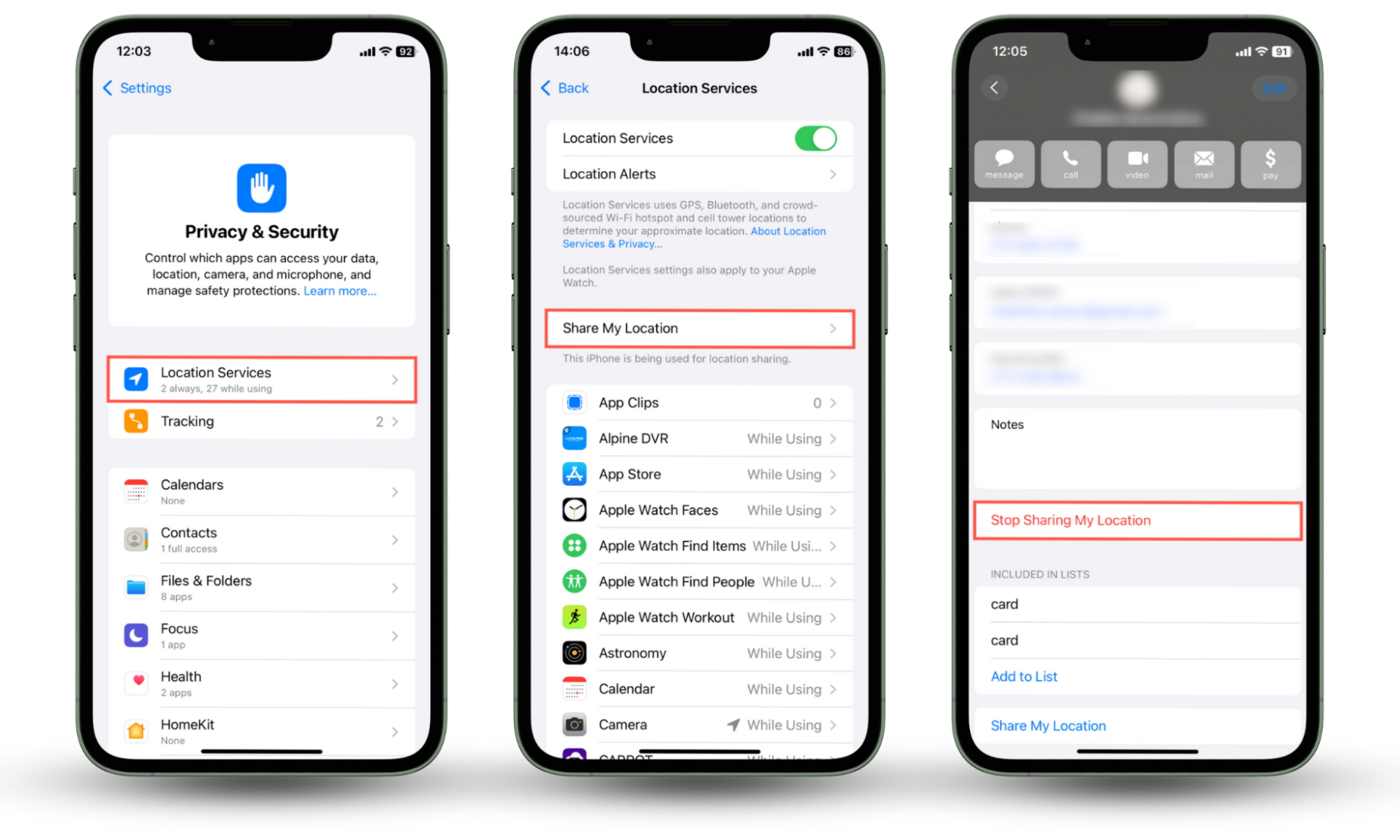 These Settings app screenshots show how to check who can see your location if you frequently see the blue location icon on iPhone. These Settings app screenshots show how to check who can see your location if you frequently see the blue location icon on iPhone.