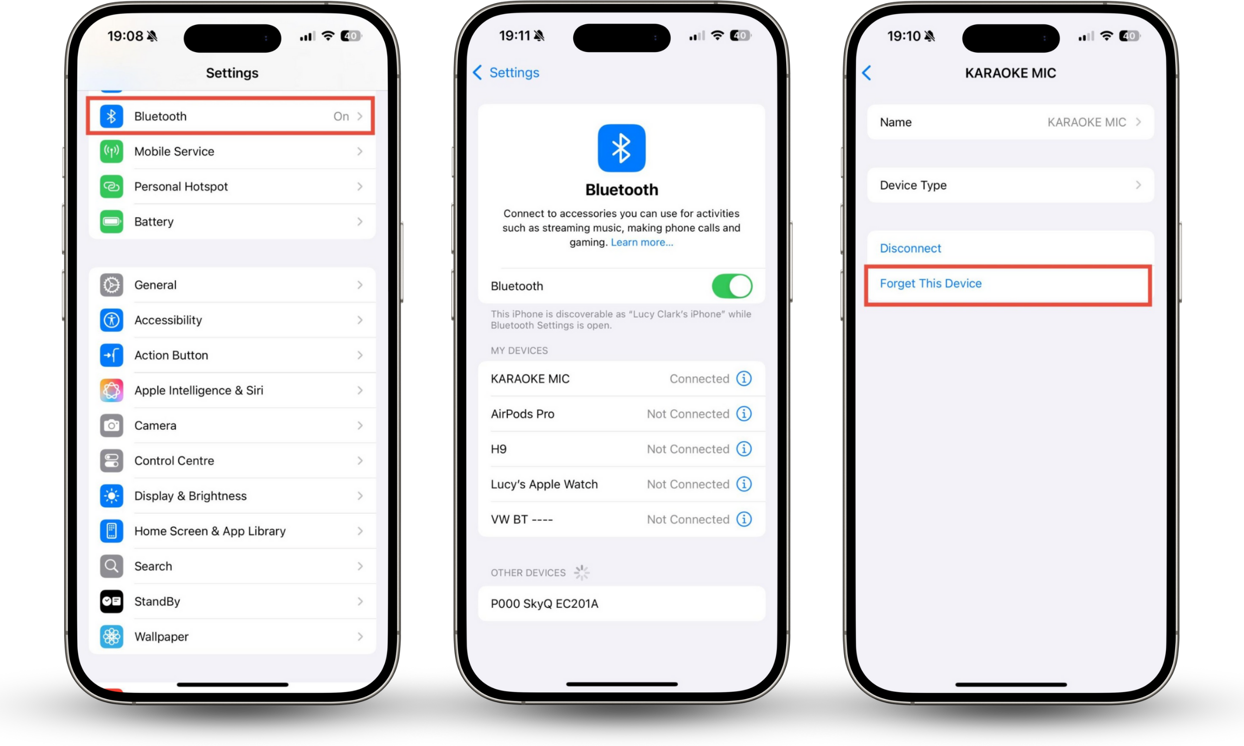To know if your phone is linked to another device via Bluetooth, check your Bluetooth connections on iOS.