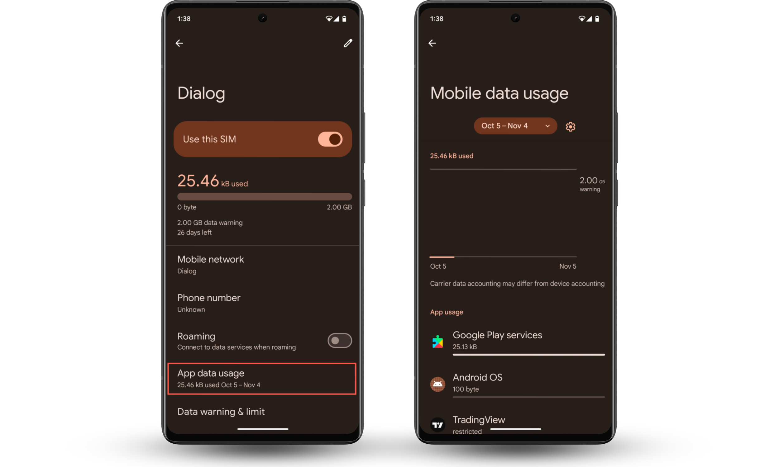 Getting to the Data usage section inside the Settings app on Android. When you're trying to figure out how to detect WebWatcher on Android, check your data usage to see if any apps are using more data than they should be, which indicates something is sending information from your phone. Getting to the Data usage section inside the Settings app on Android. When you're trying to figure out how to detect WebWatcher on Android, check your data usage to see if any apps are using more data than they should be, which indicates something is sending information from your phone.