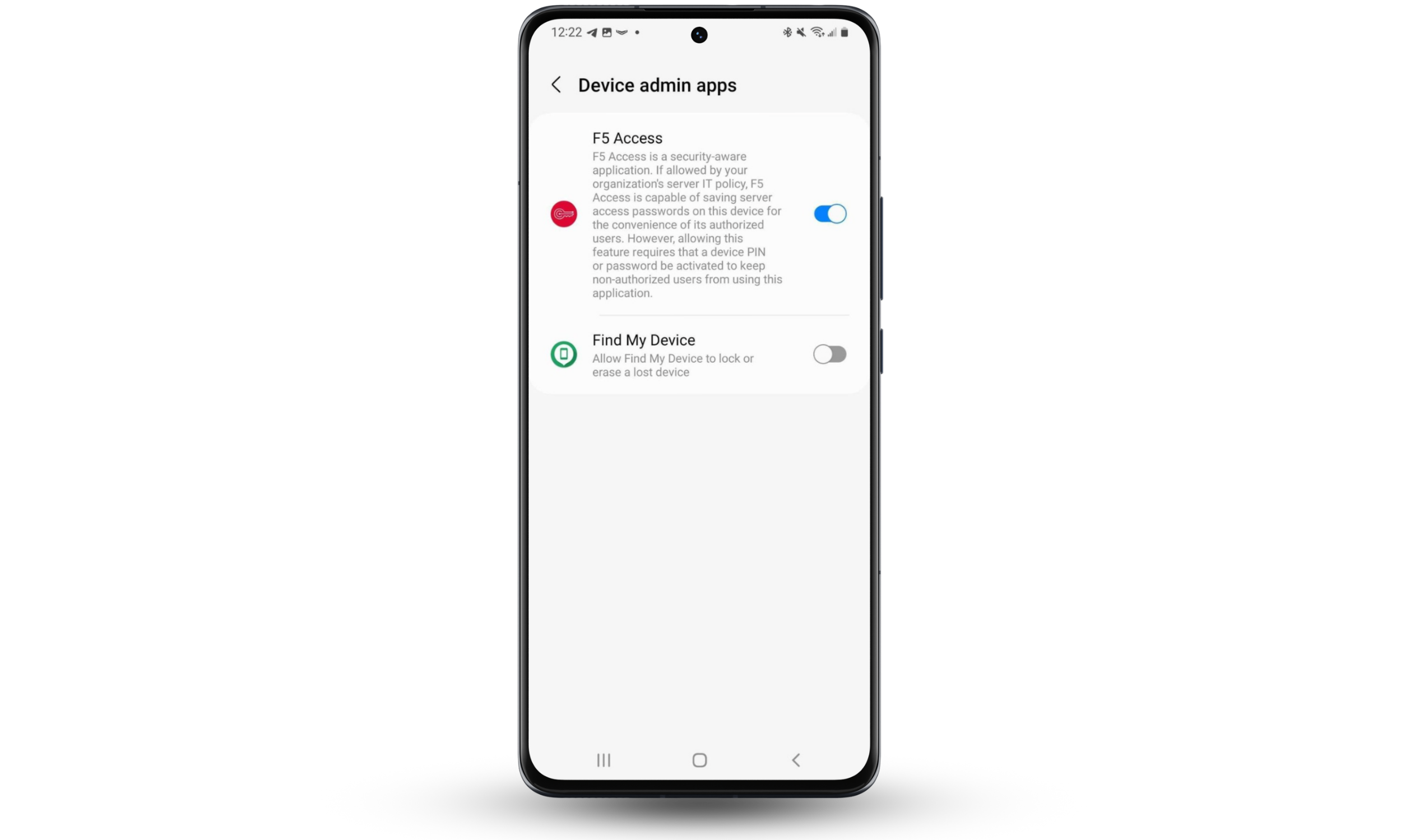 Android Device Administrator settings screen showing admin privileges enabled for installed apps, helping users deactivate malicious apps that prevent ransomware removal or block uninstall options.
