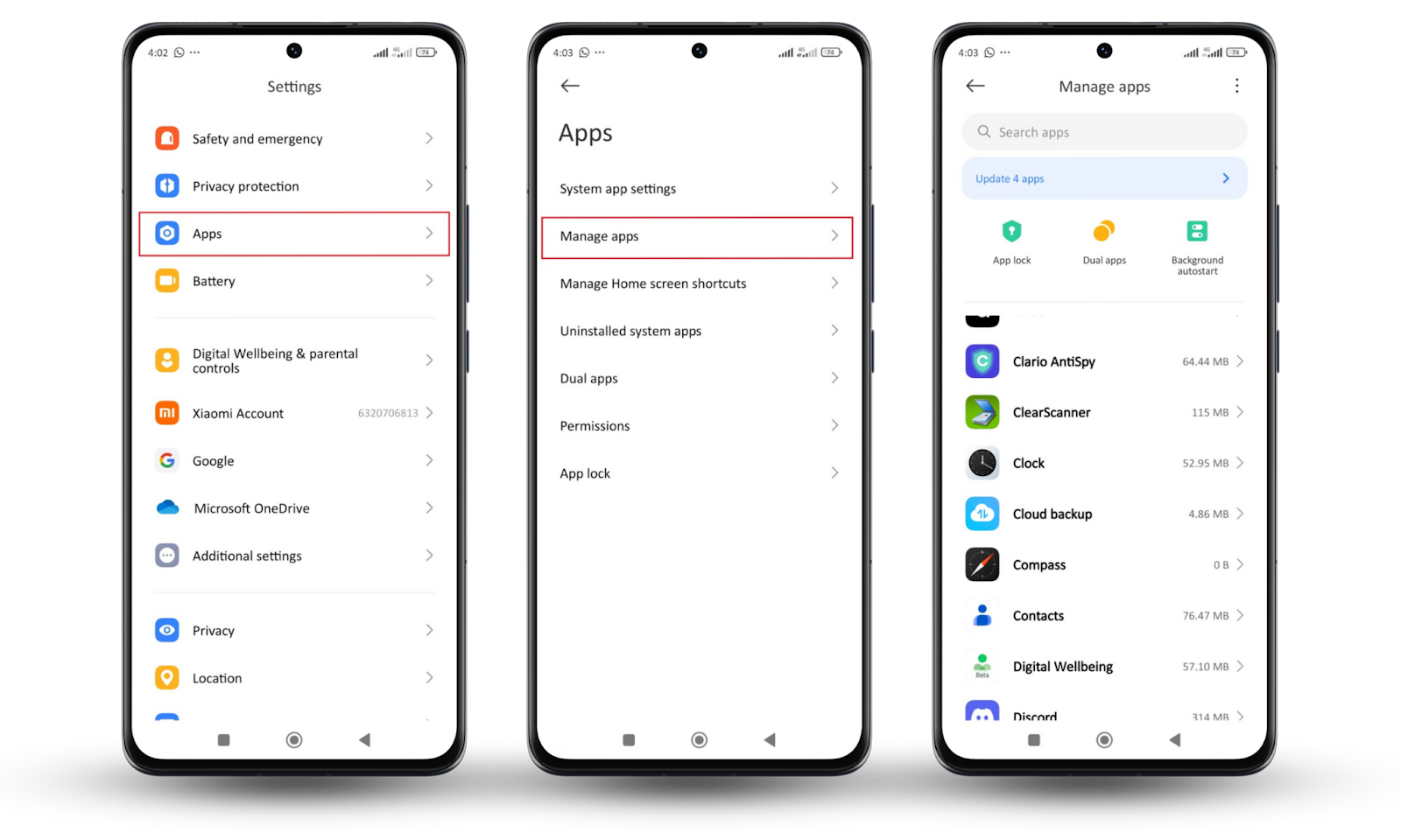 To check installed programs on your Android, Go to Settings, then Apps, and Manage apps. Look through the list of apps to detect ones you do not recognize. To check installed programs on your Android, Go to Settings, then Apps, and Manage apps. Look through the list of apps to detect ones you do not recognize.